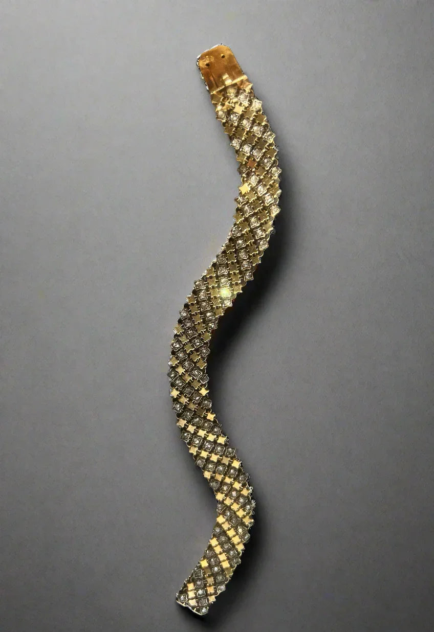 Antique Victorian 18K gold diamond bracelet