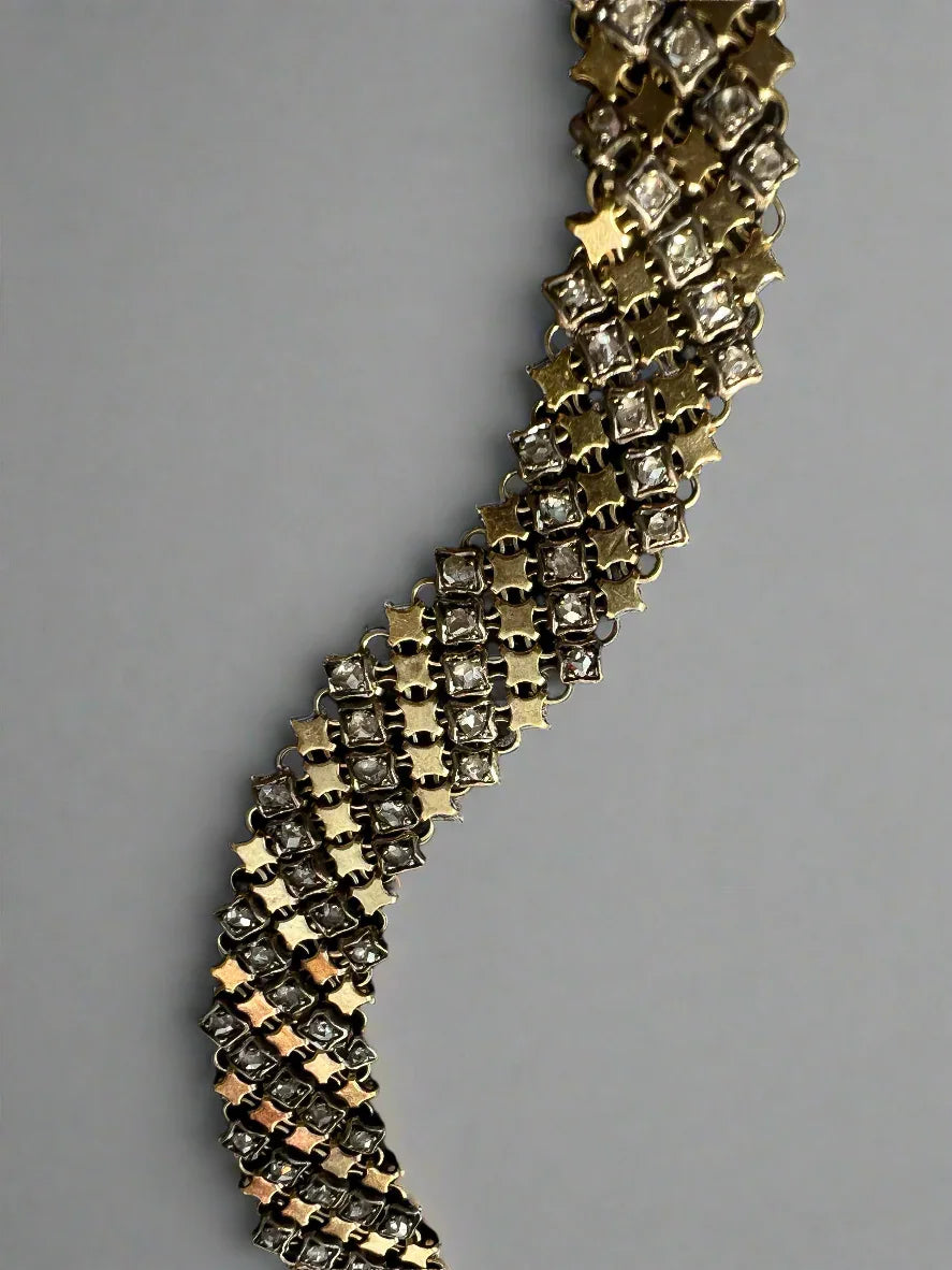 Antique Victorian 18K gold diamond bracelet