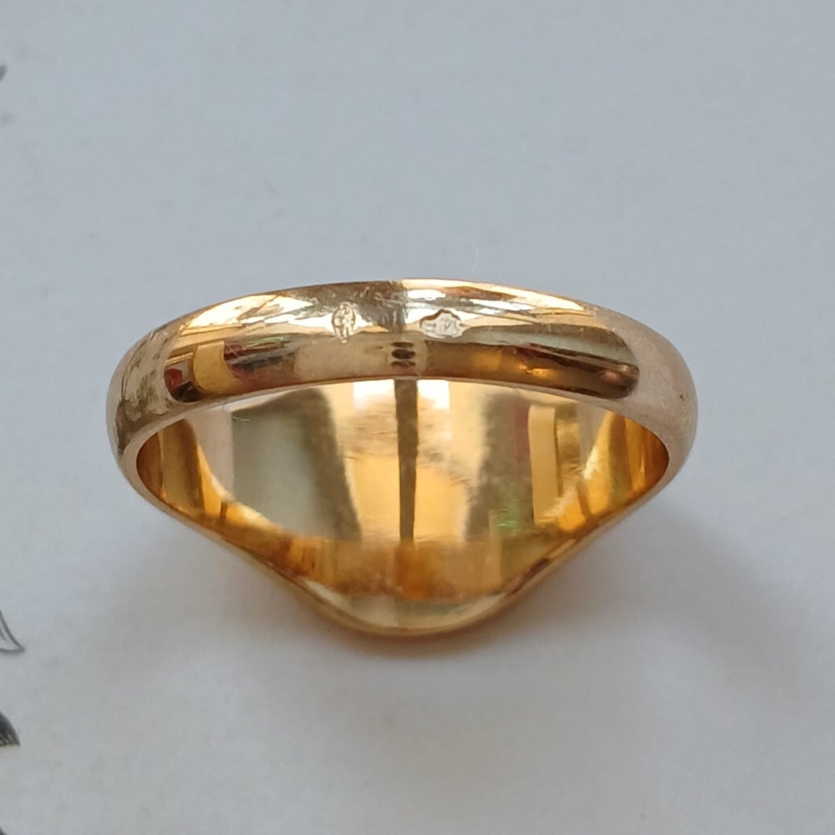 French antique 18K yellow gold signet ring with coat of arms