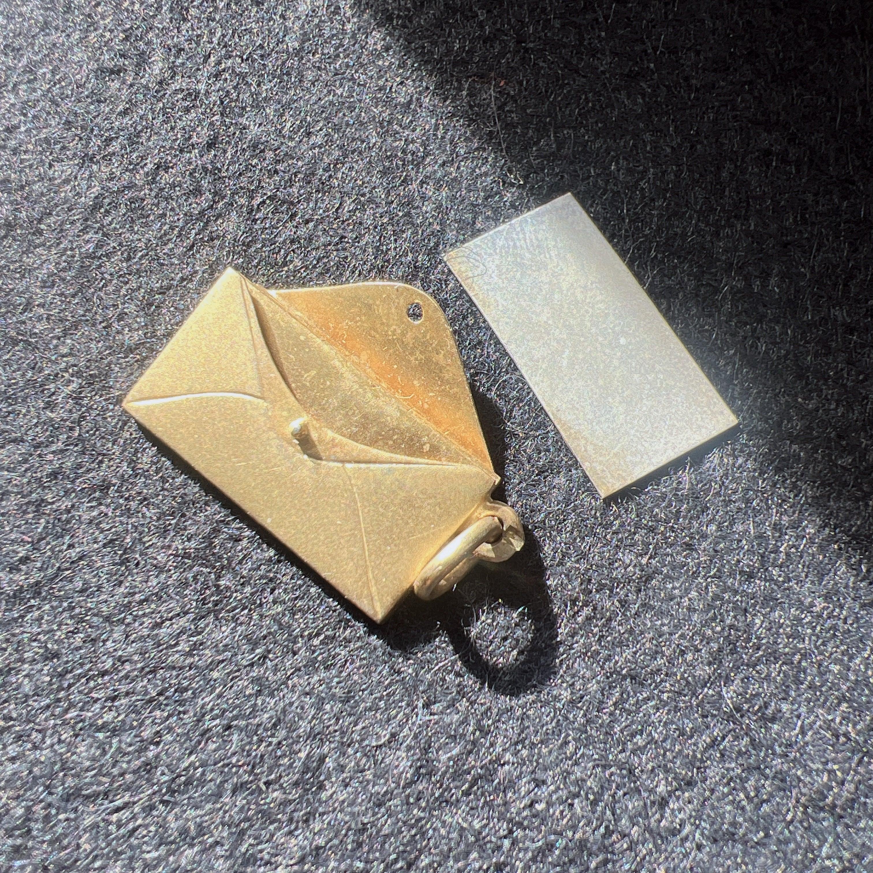 Antique silver envelope with a letter charm pendant - Curiously timeless