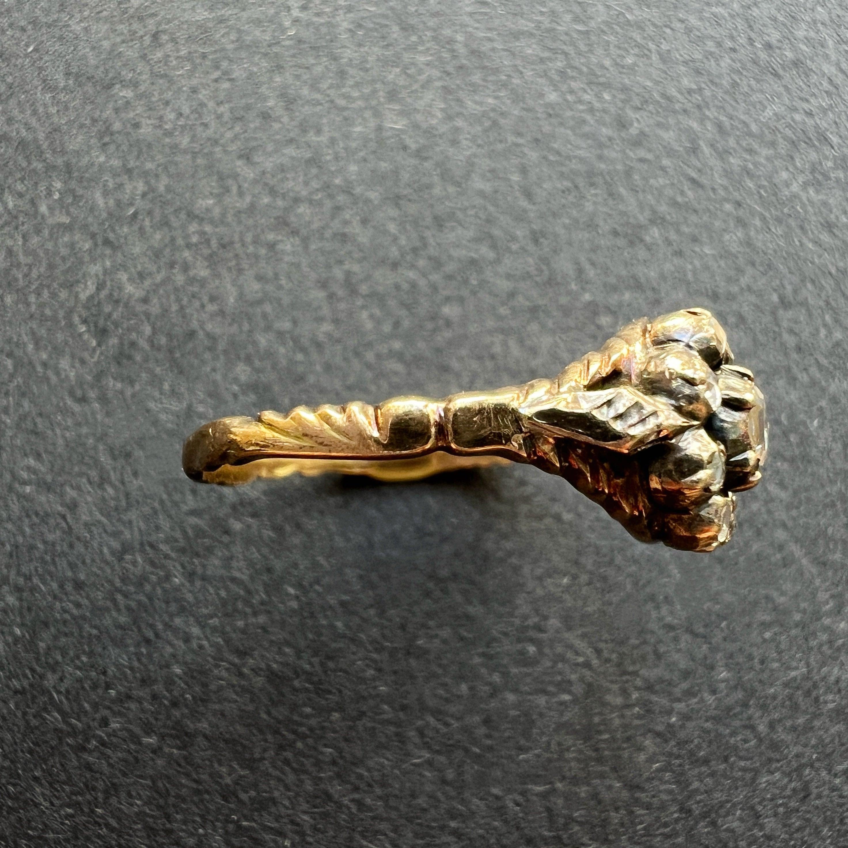 Georgian era 14K yellow gold diamond ring