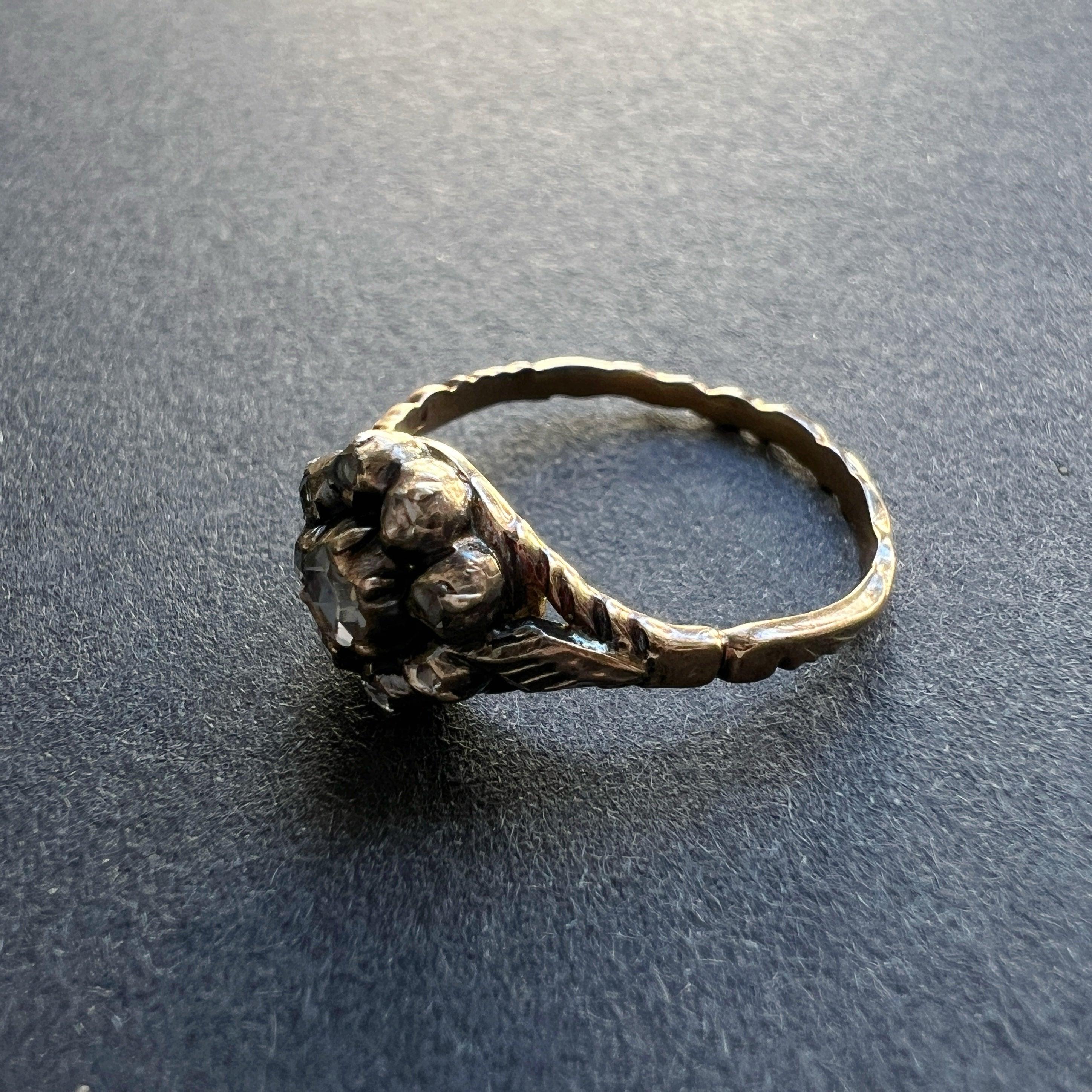 Georgian era 14K yellow gold diamond ring