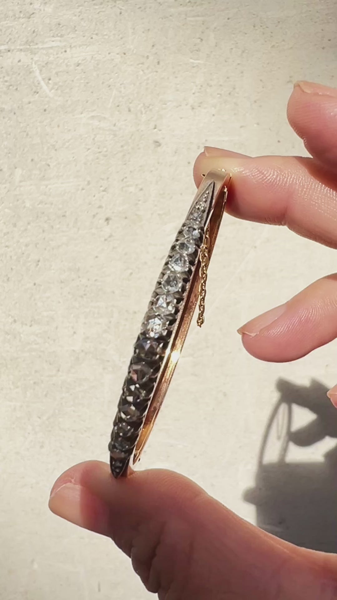 Victorian era rose cut diamond bangle bracelet