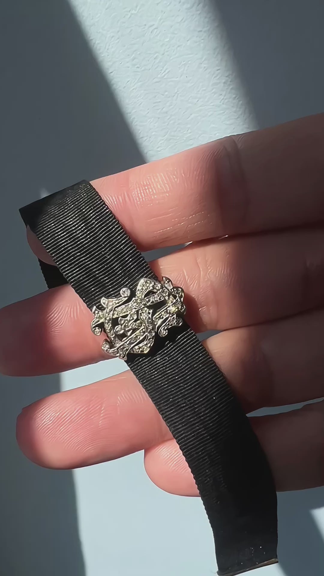 Victorian era 18K gold diamond “AS” or “VS” monograms bracelet