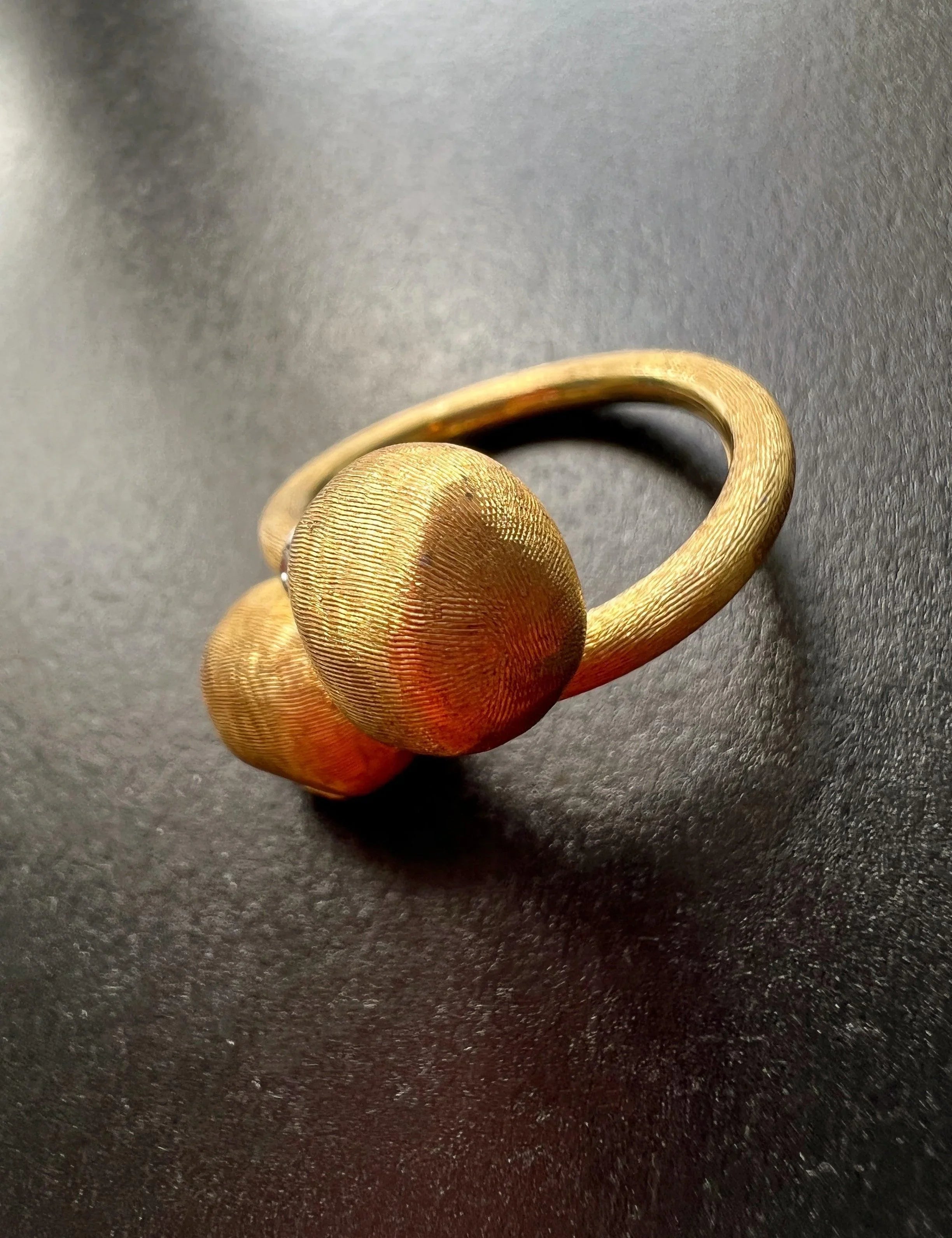 18k yellow gold sphere diamond ring by Marco Bicego, collection “Africa” - Curiously timeless