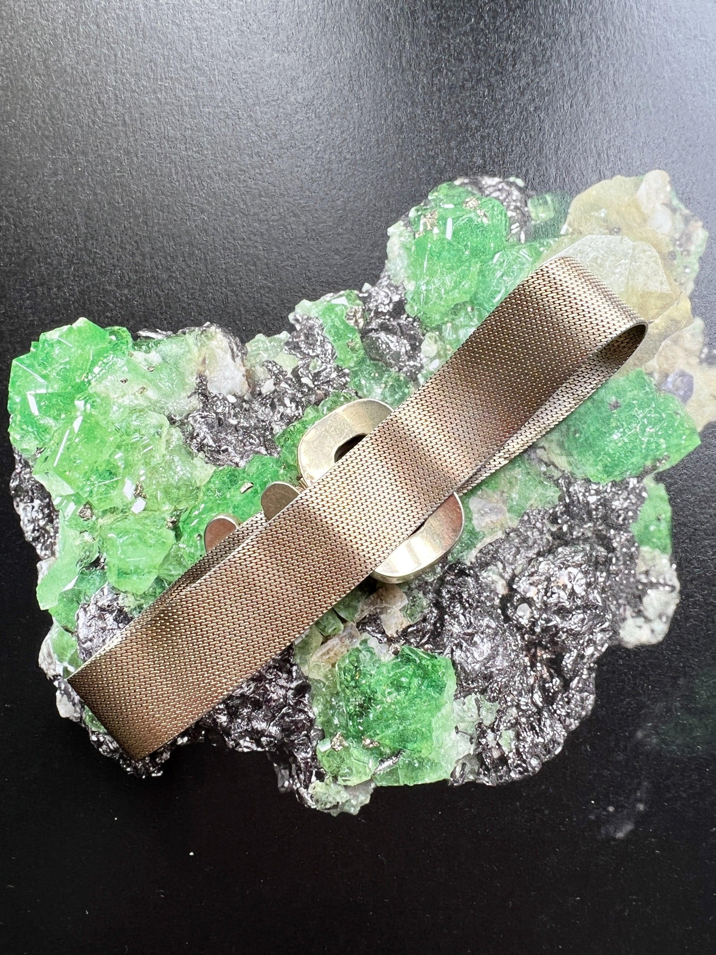 Adjustable antique turquoise belt vermeil bracelet - Curiously timeless