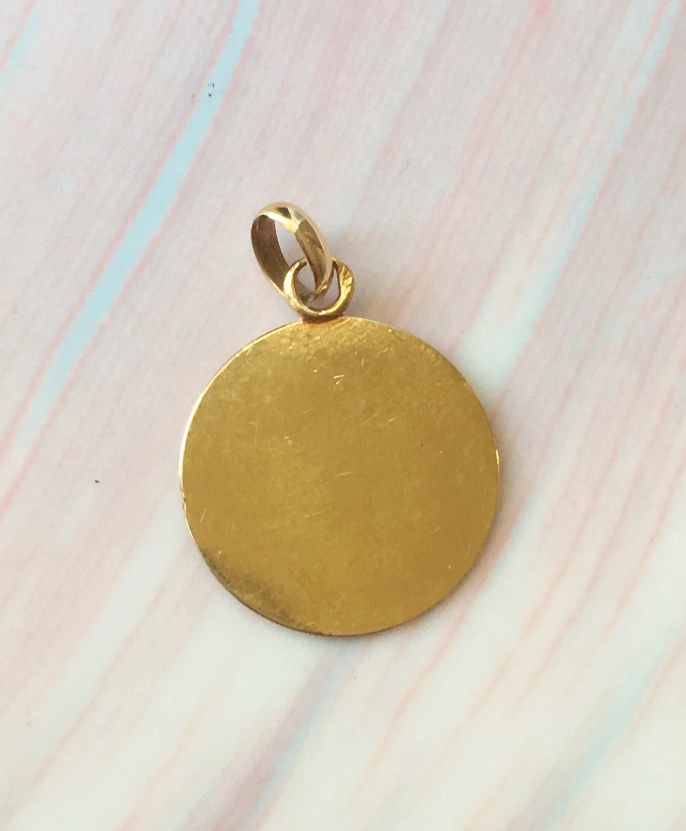 Rare French antique 18K gold medal signed by Michel Jampolsky Young John the Baptist - Curiously timeless