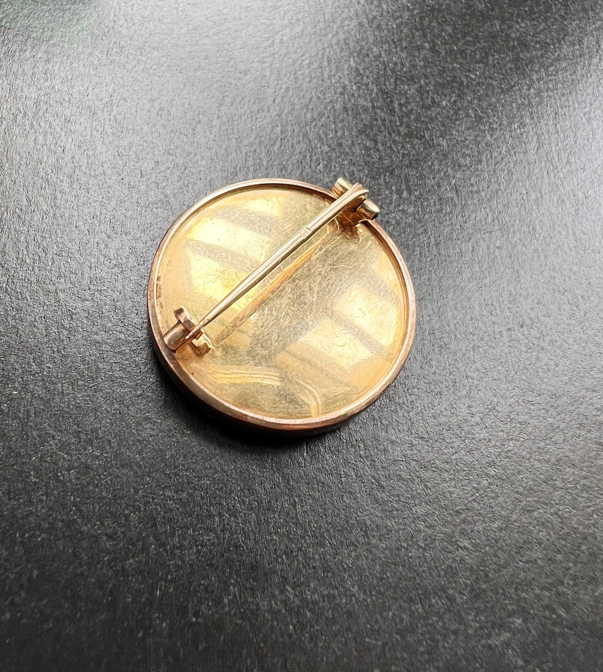 Victorian era 18K gold rose cut diamond child miniature portrait brooch - Curiously timeless