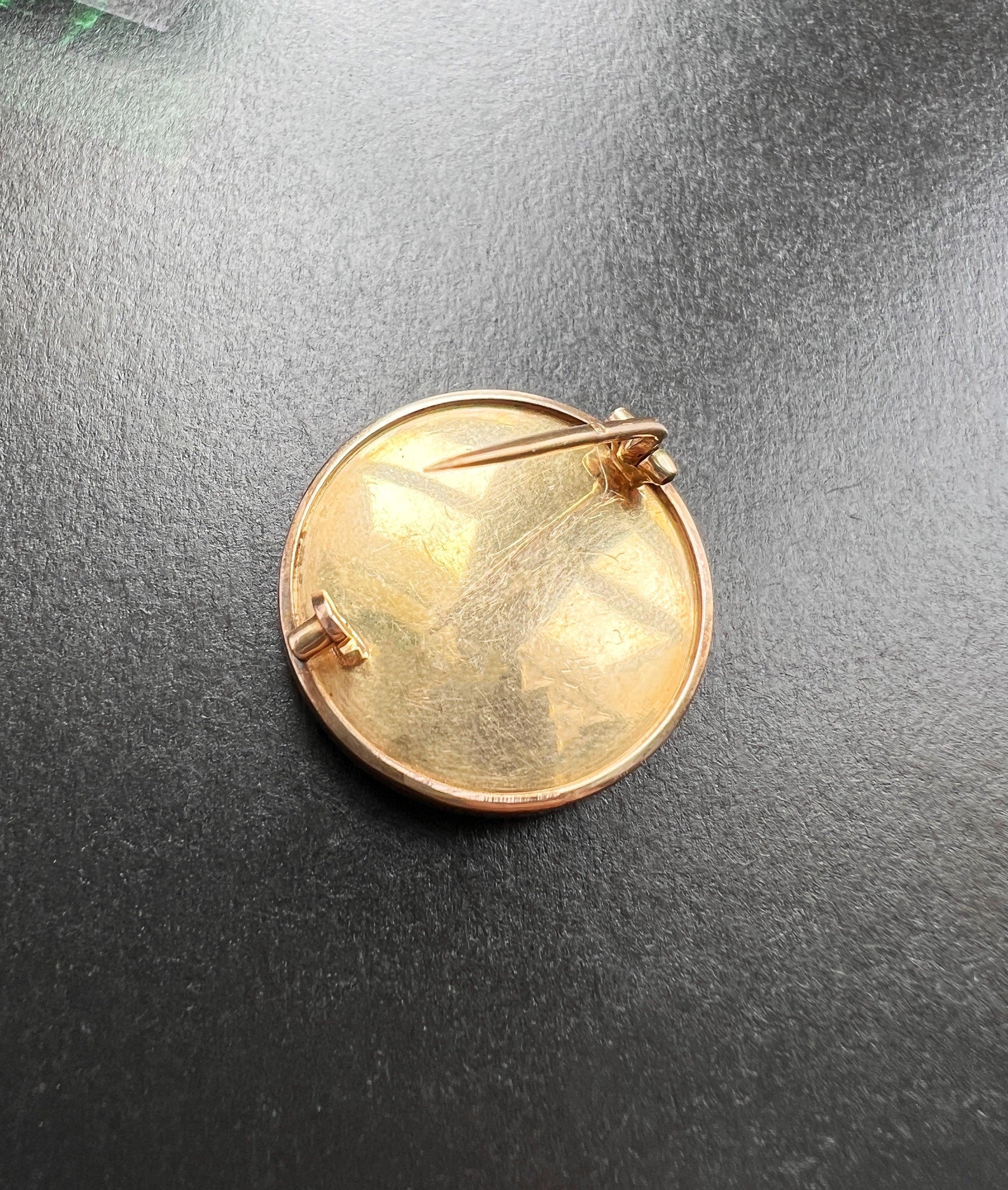 Victorian era 18K gold rose cut diamond child miniature portrait brooch - Curiously timeless