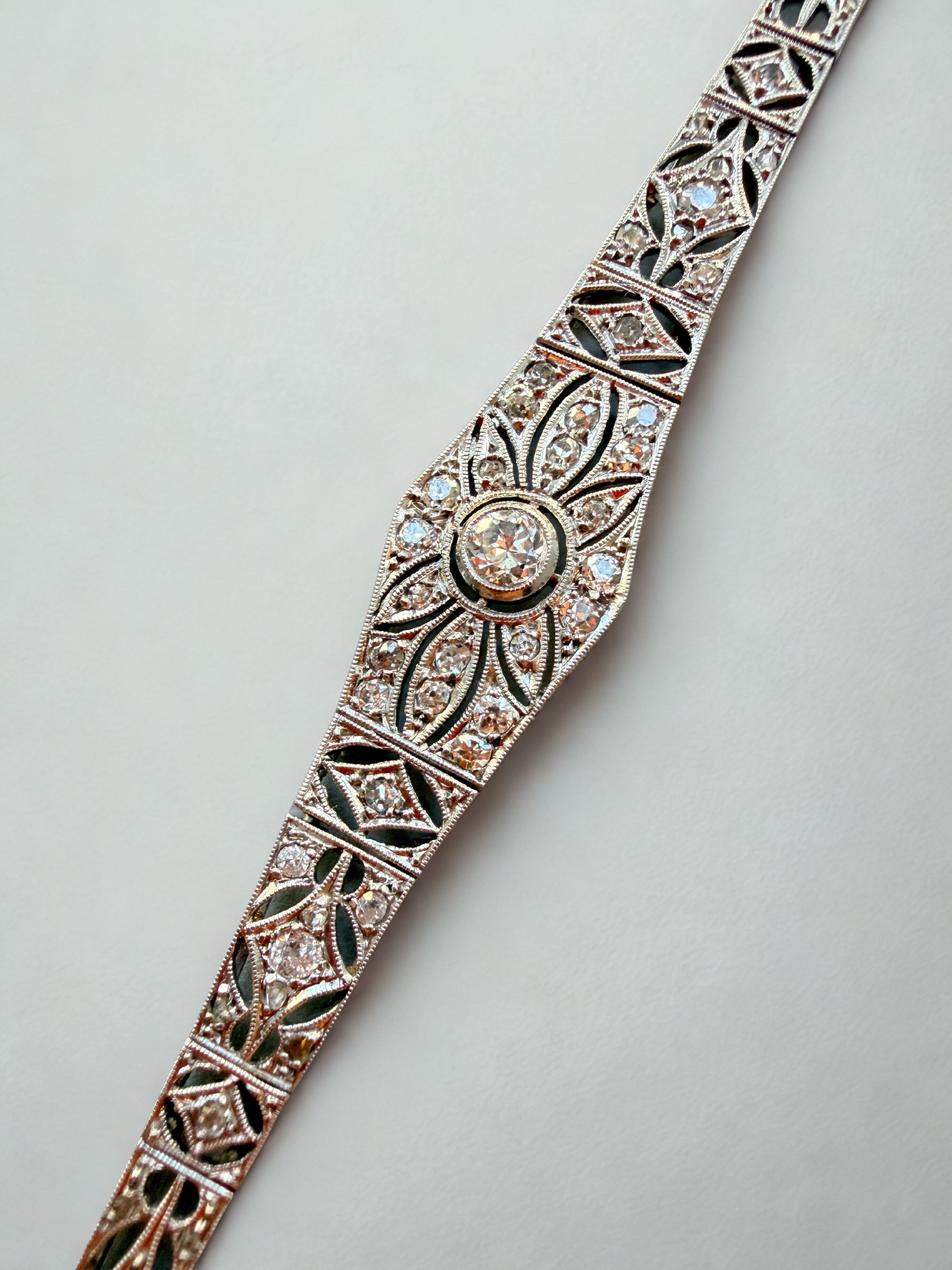 Art Deco era Platinum diamond bracelet