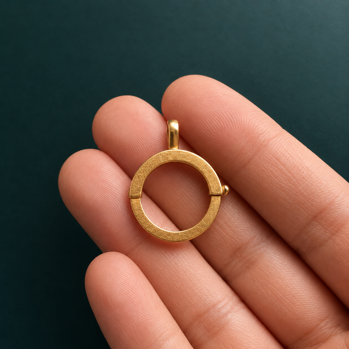 Large French antique 18K gold bolt ring clasp