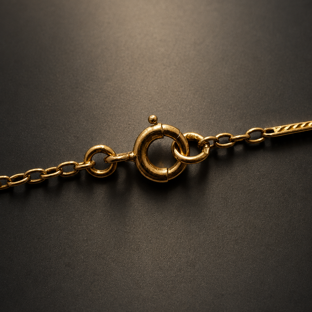 Art Nouveau 18K gold natural pearl clover necklace