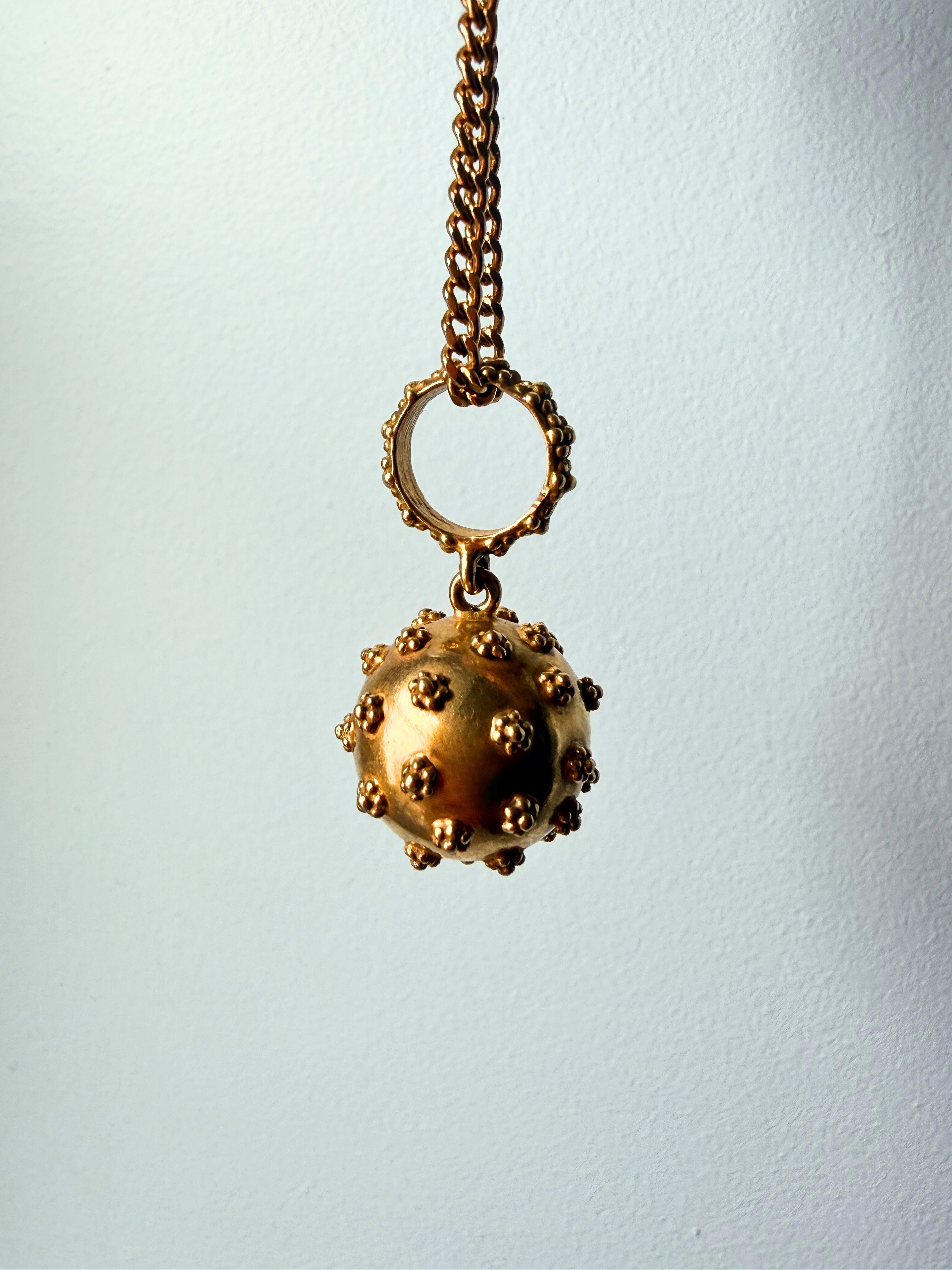 Antique Georgian 18K Yellow Gold Orb Pendant with granulations