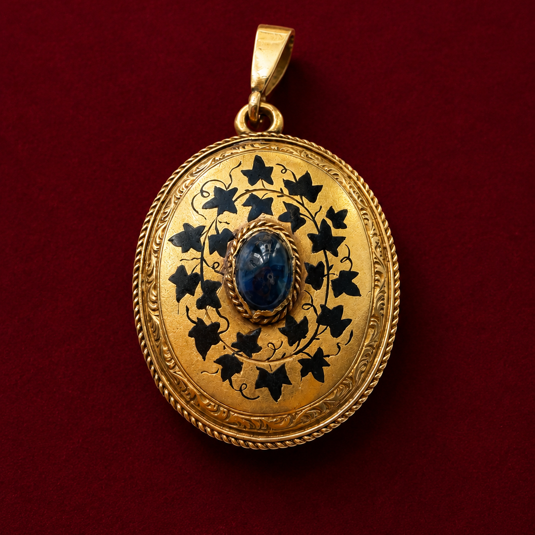 Victorian era double sided 18K diamond “A” Locket