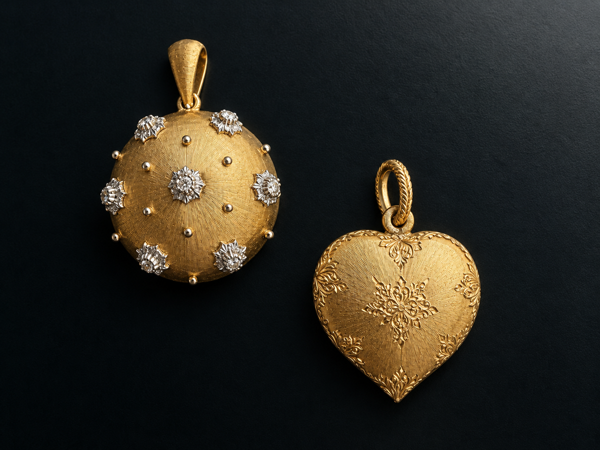 Marron Glacé, Candied Chestnut — 18K Gold & Diamond Pendant