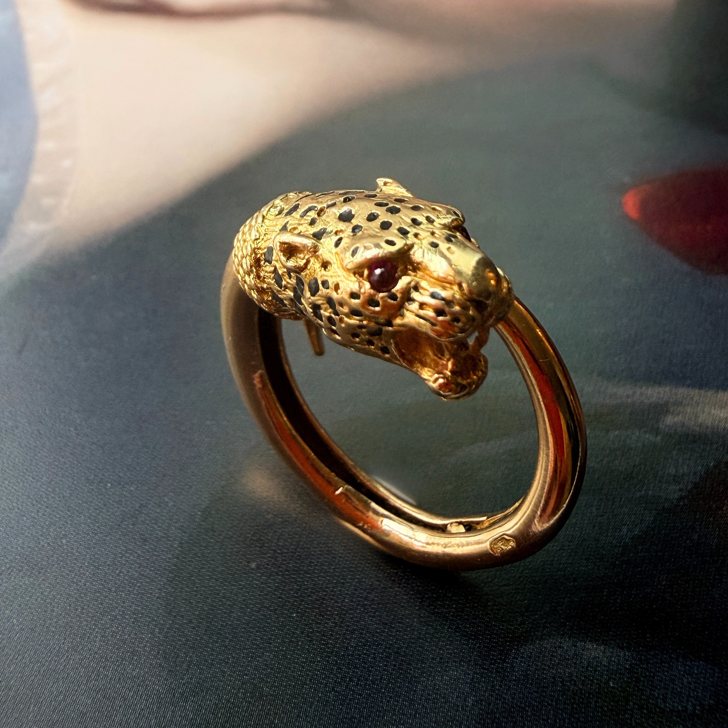 Vintage 18K gold Panther Ring by Gay Frères