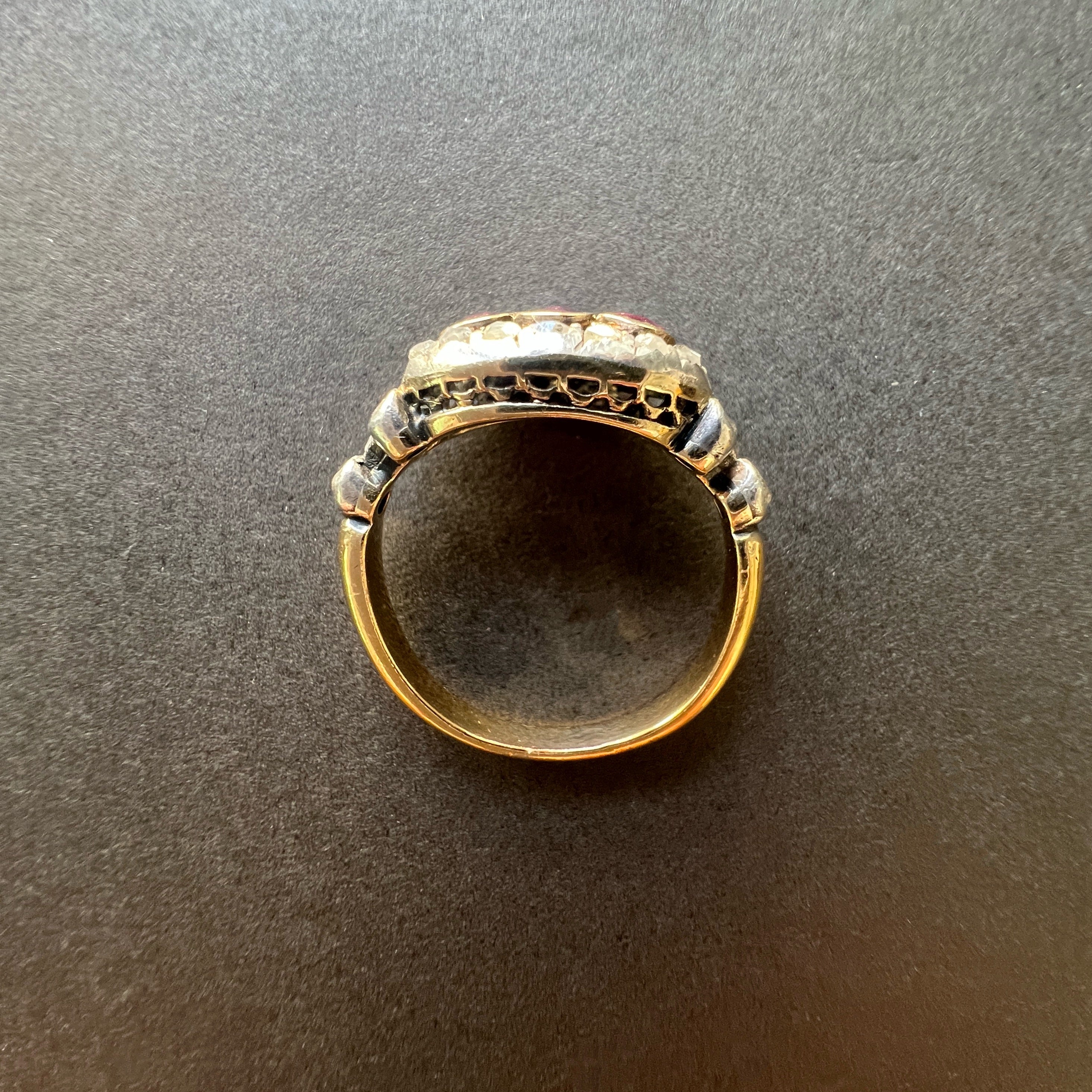 Victorian era 18K gold Pink Sapphire & Diamond Ring