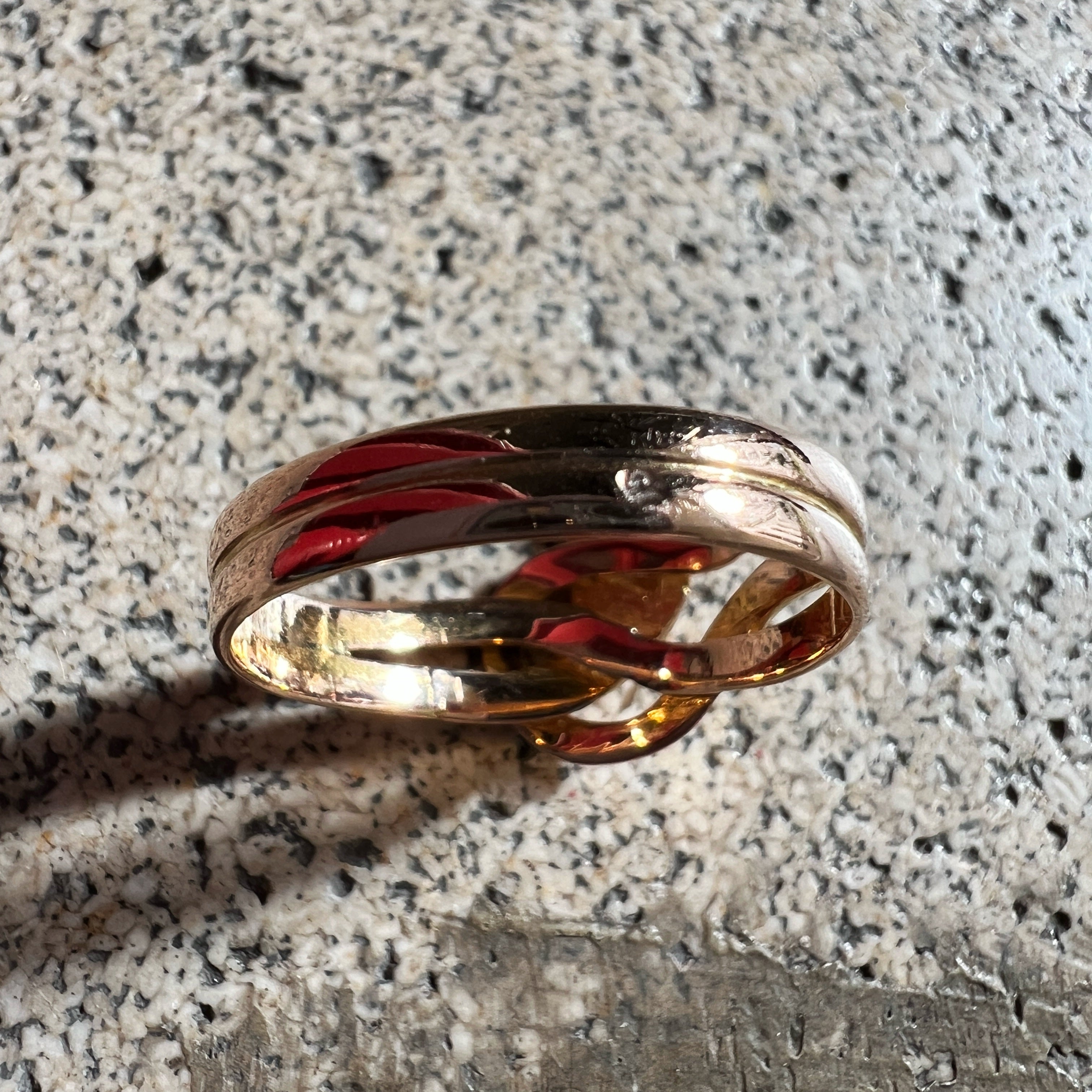 Antique French 18K gold diamond snake ring