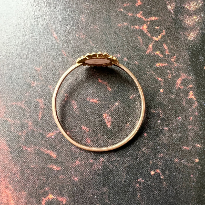 Rare Georgian era 18K gold white enamel “Souvenir” ring