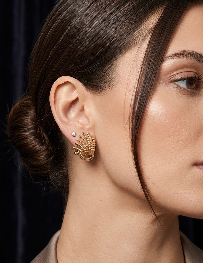 Boucheron vintage 18K yellow gold earrings