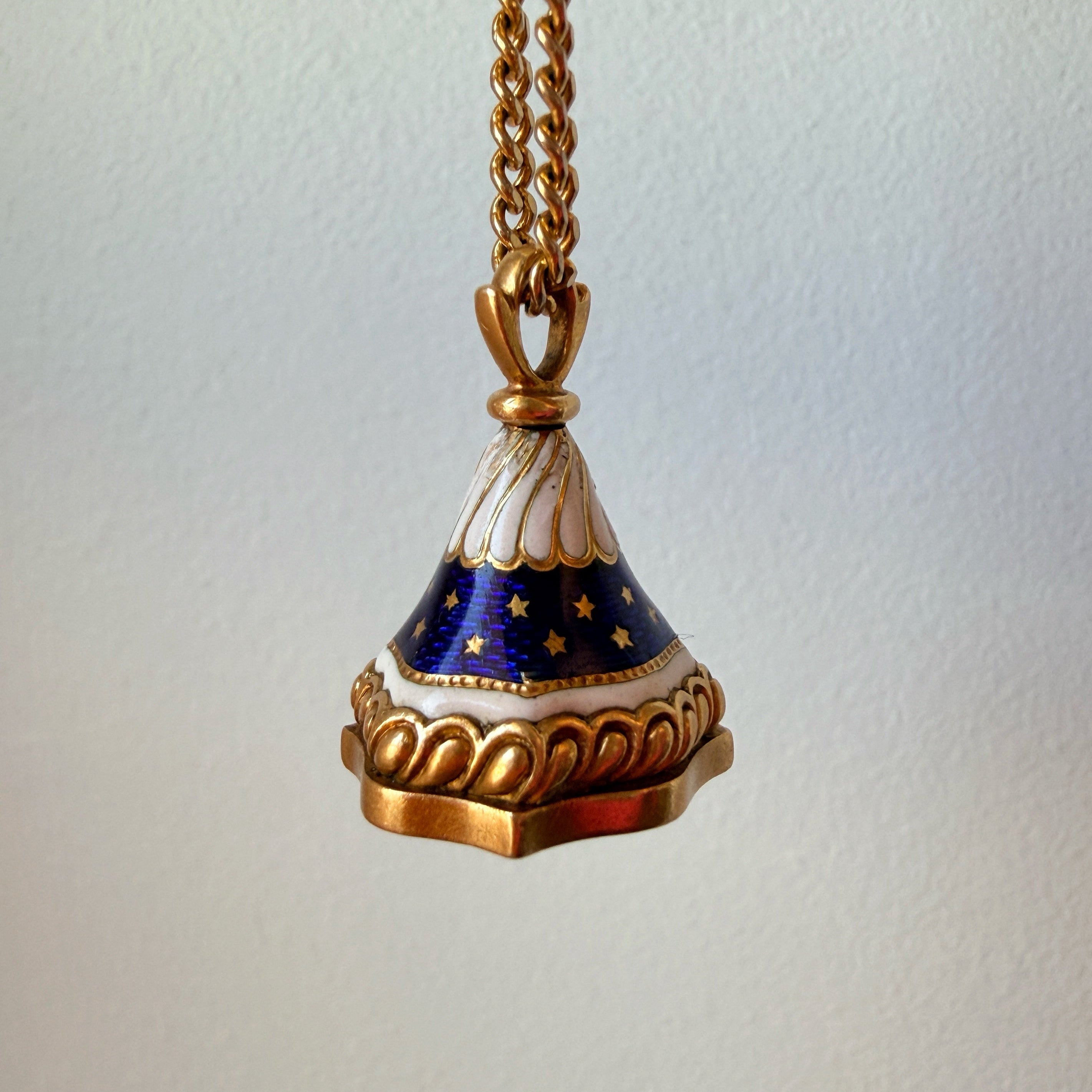 Victorian 18K gold seal fob pendant “Even all others do, I will not”