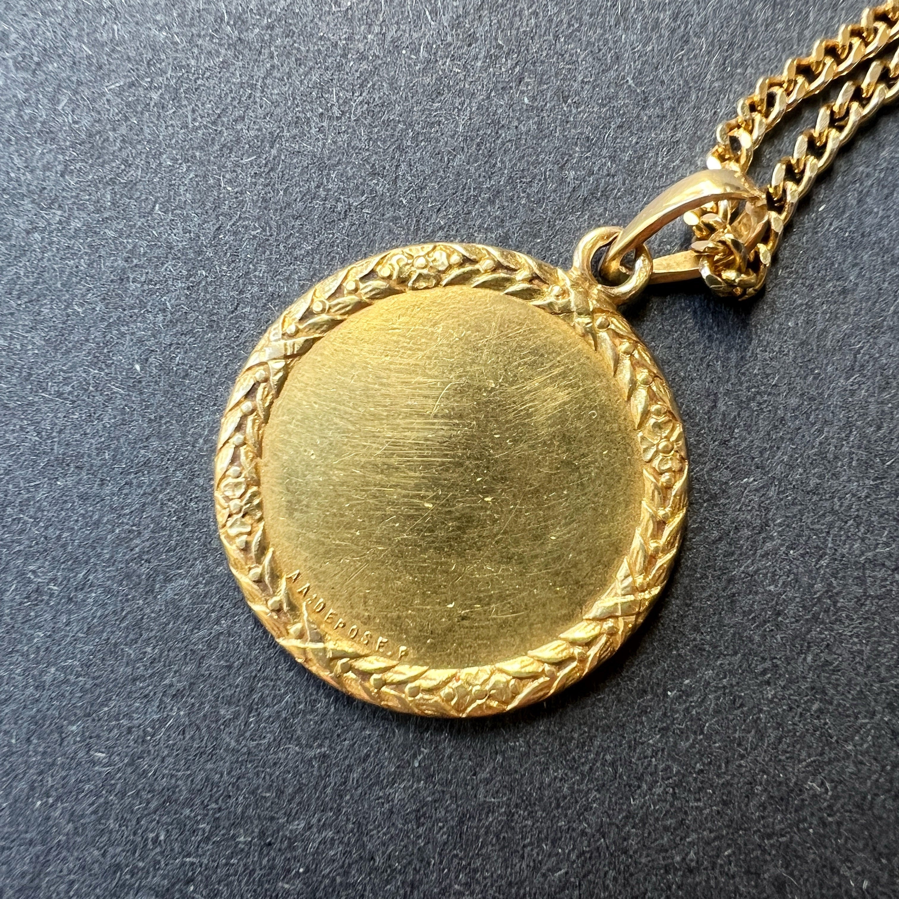 French 18K gold Augis love medal