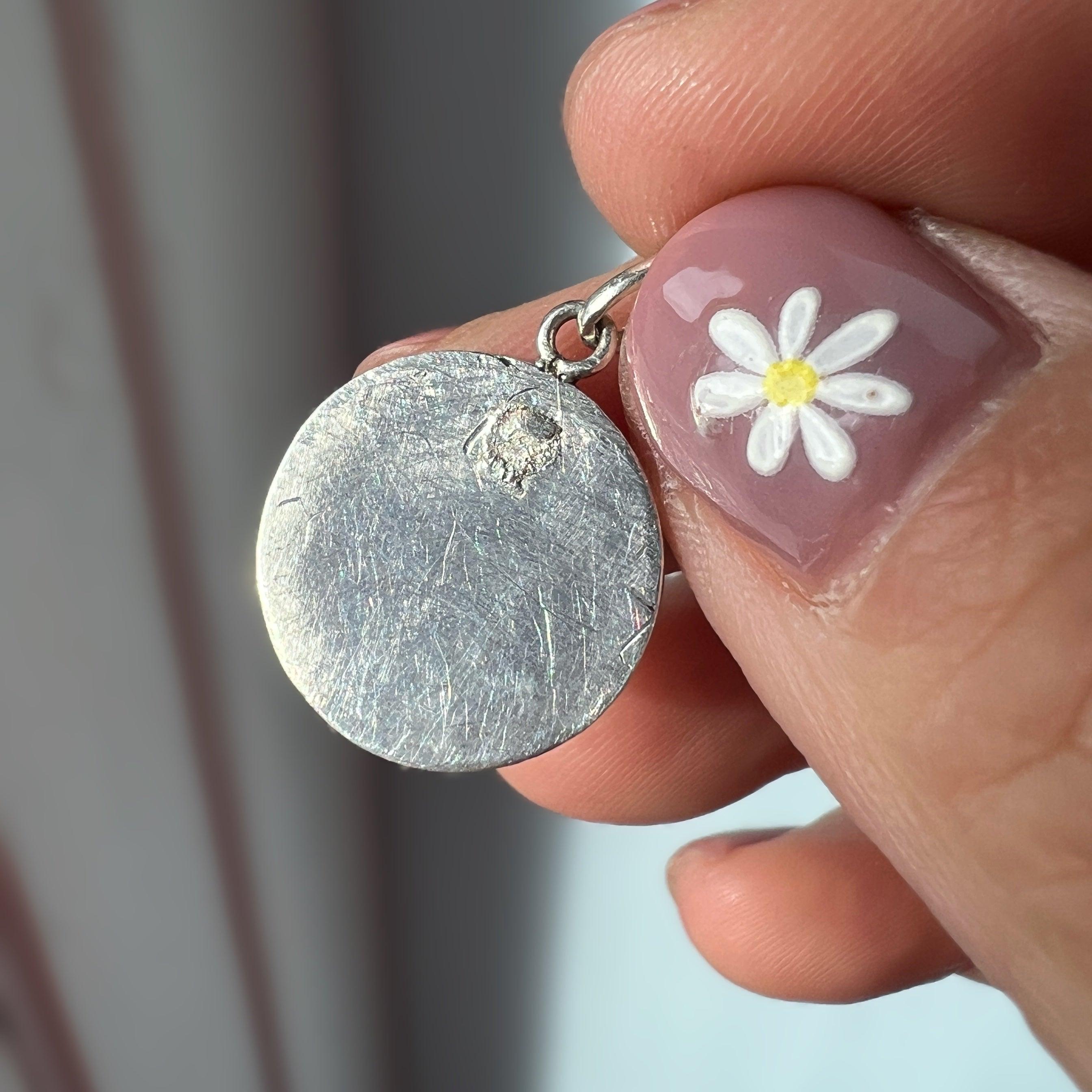 Victorian silver double pansy flowers pendant - Curiously timeless