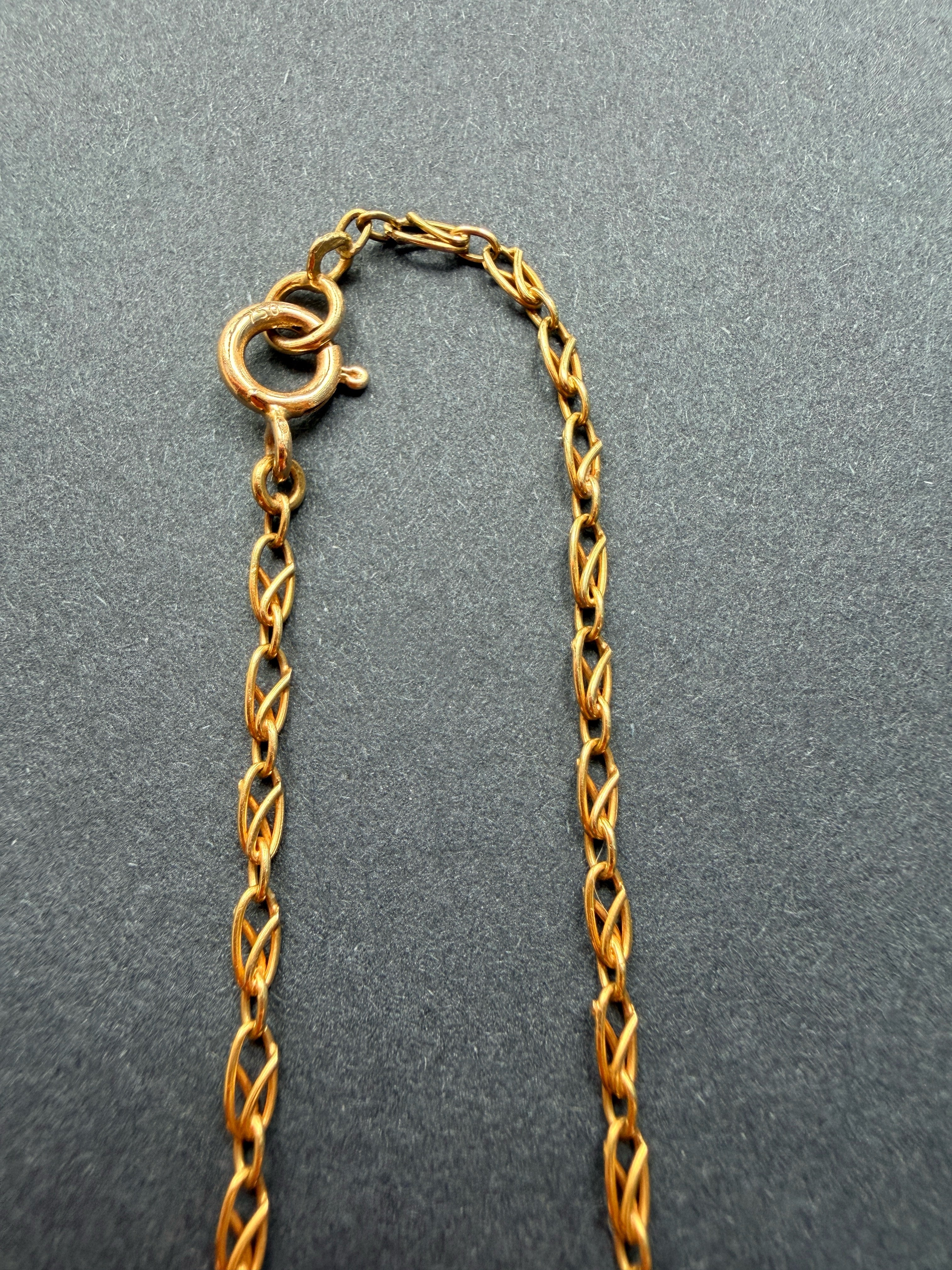 French Art Nouveau 18K Gold Rose Draperie Necklace