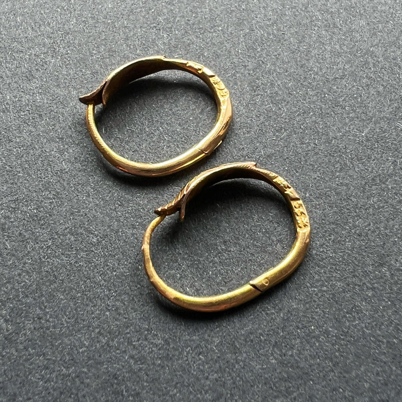 Rare Antique 18K gold ouroboros snake earrings - Curiously timeless