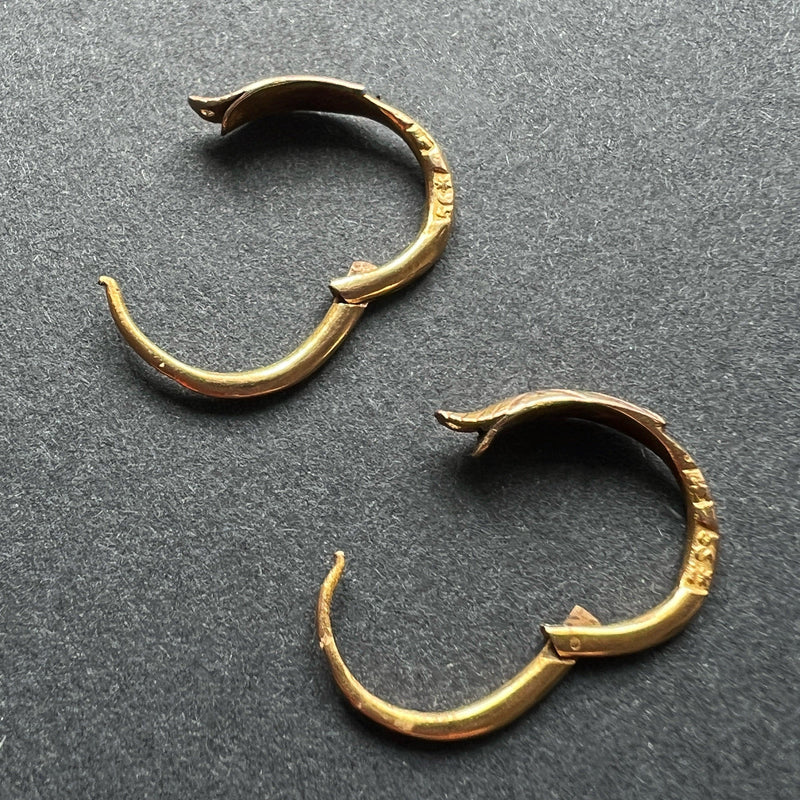 Rare Antique 18K gold ouroboros snake earrings - Curiously timeless