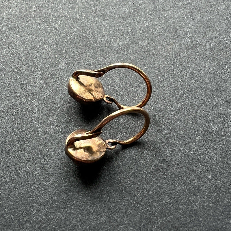 Victorian 18K gold Perpignan Garnet sleeper earrings - Curiously timeless