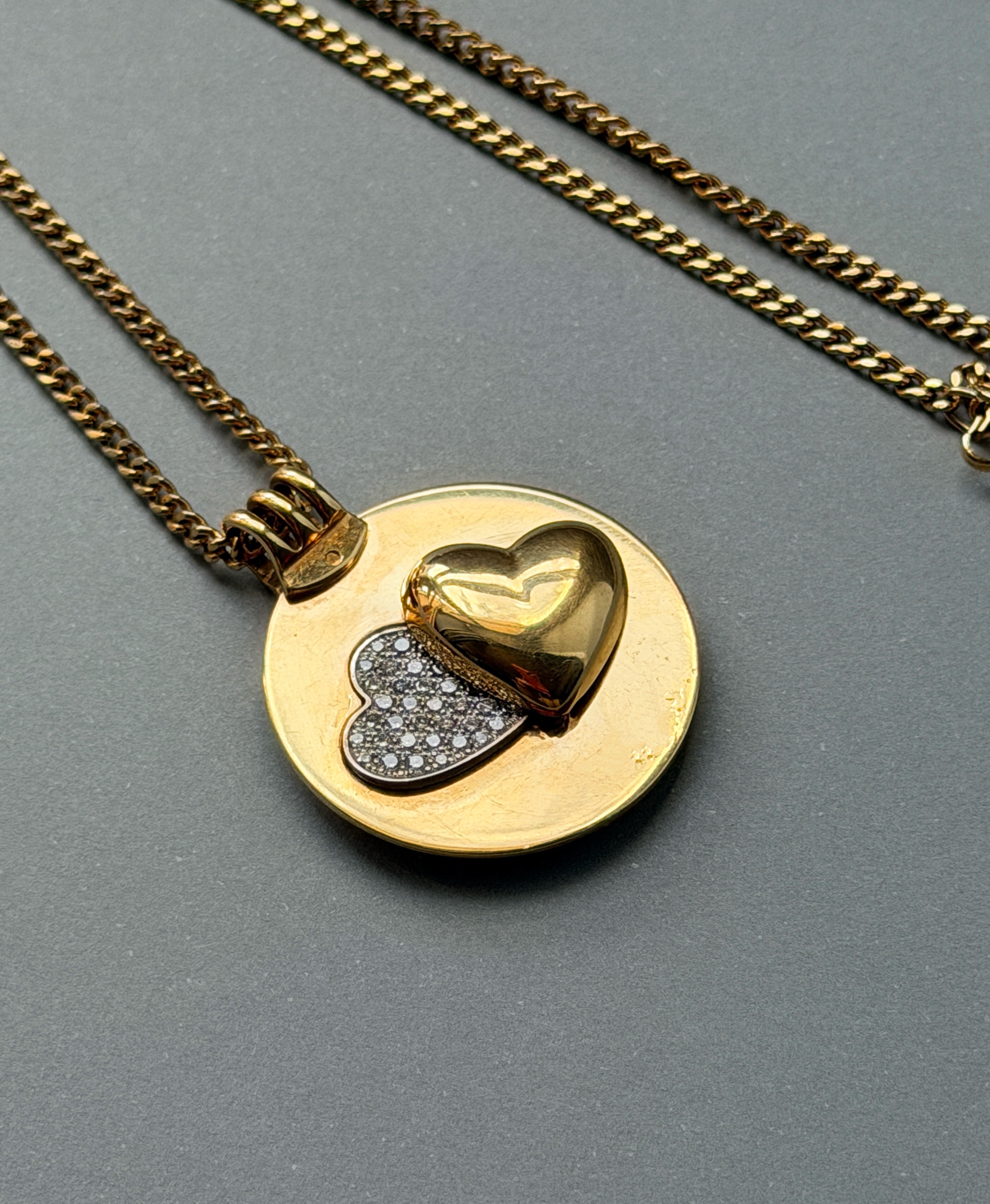 Mauboussin Paris Vintage 18K Gold Swinging diamond Heart Pendant