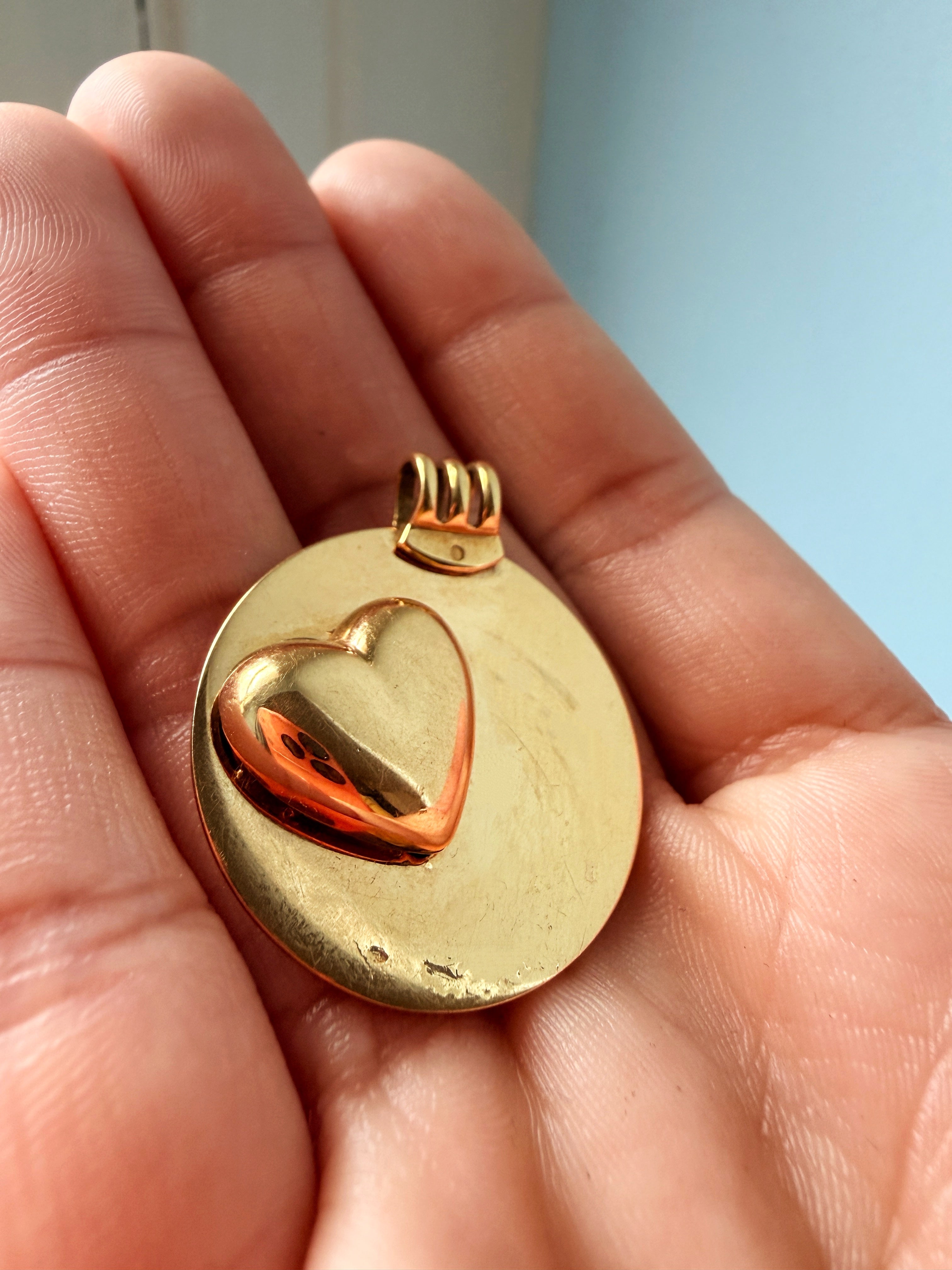 Mauboussin Paris Vintage 18K Gold Swinging diamond Heart Pendant