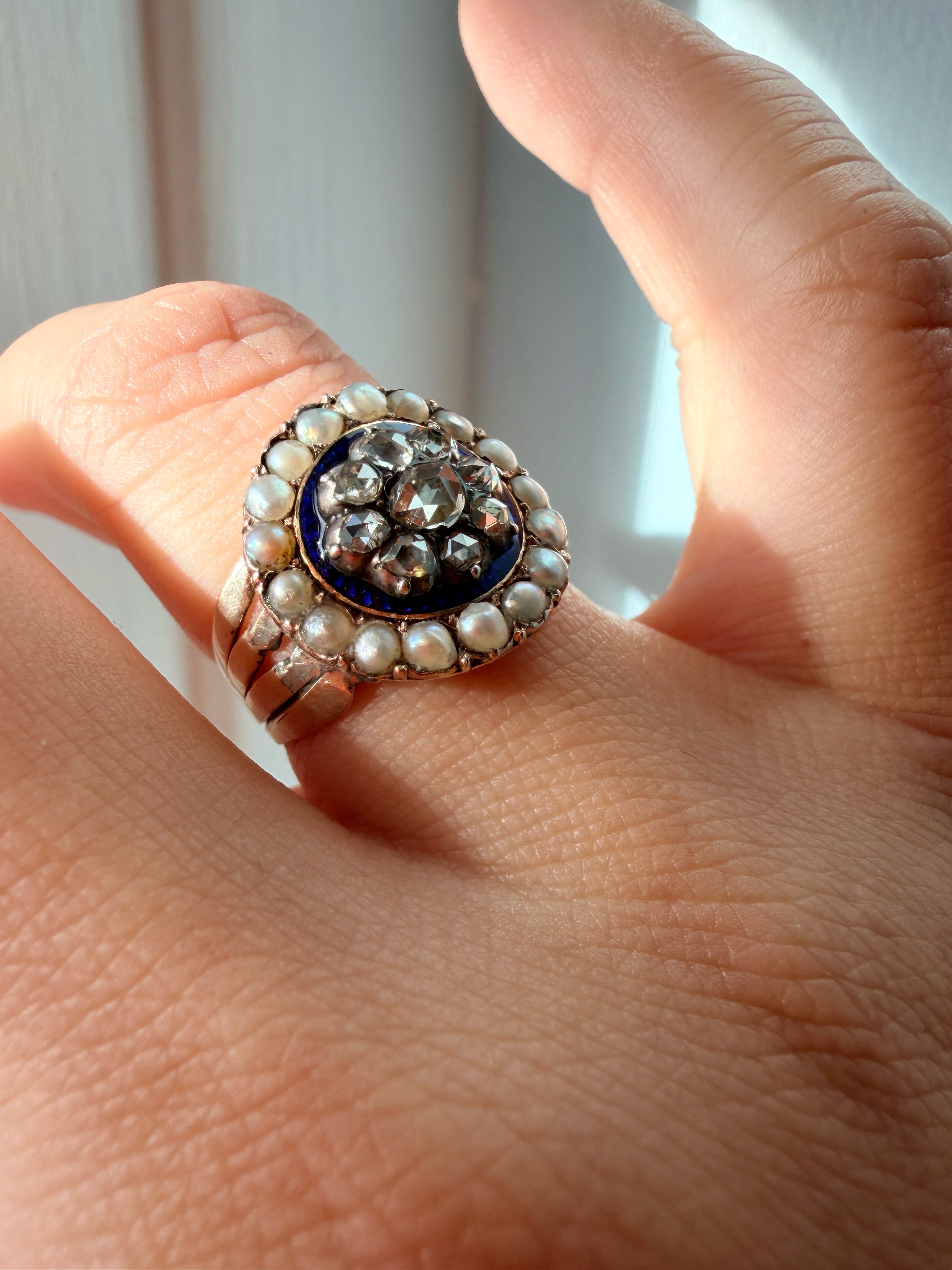 Georgian era 14K Gold diamond “Bague au Firmament” Ring 