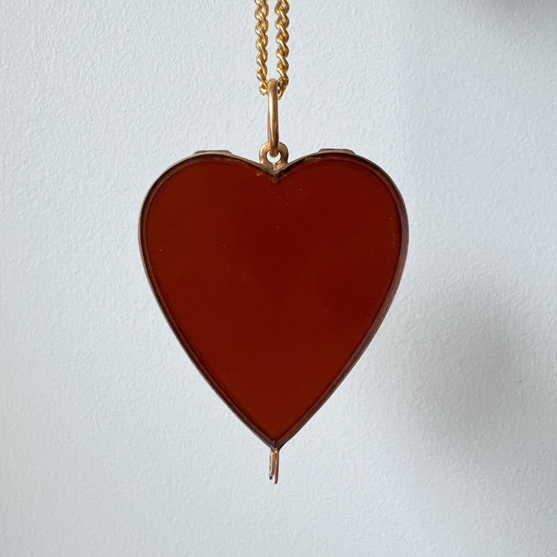 Rare Georgian era 18k gold heart locket pendant