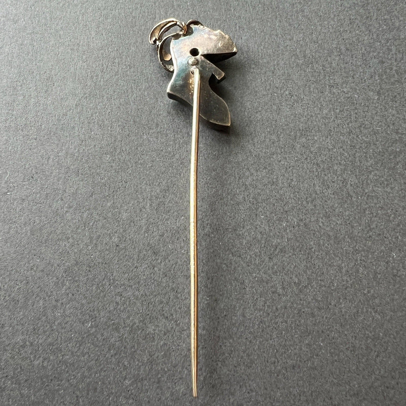 Victorian era 18K gold and silver soldier stick pin - Curiously timeless