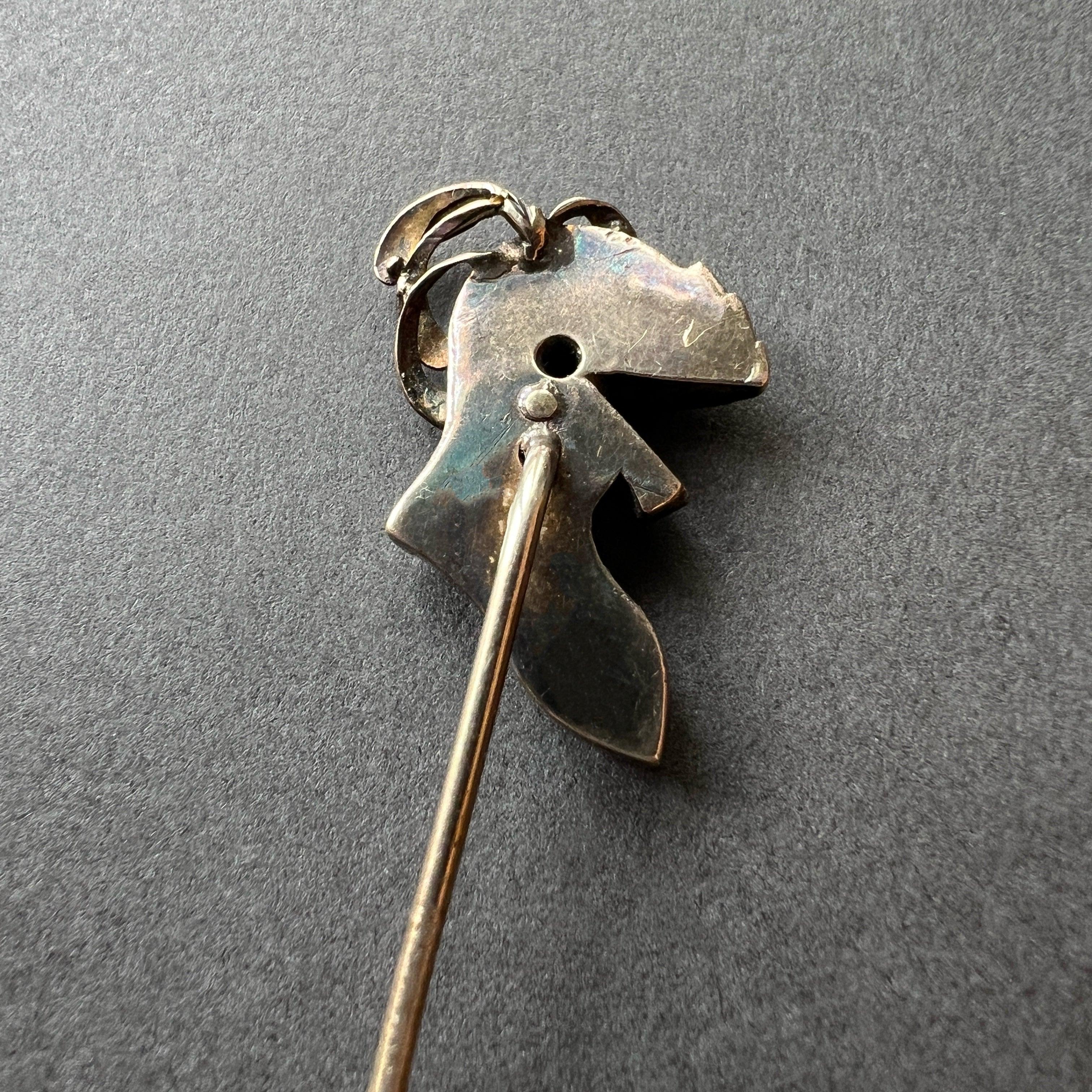 Victorian era 18K gold and silver soldier stick pin - Curiously timeless