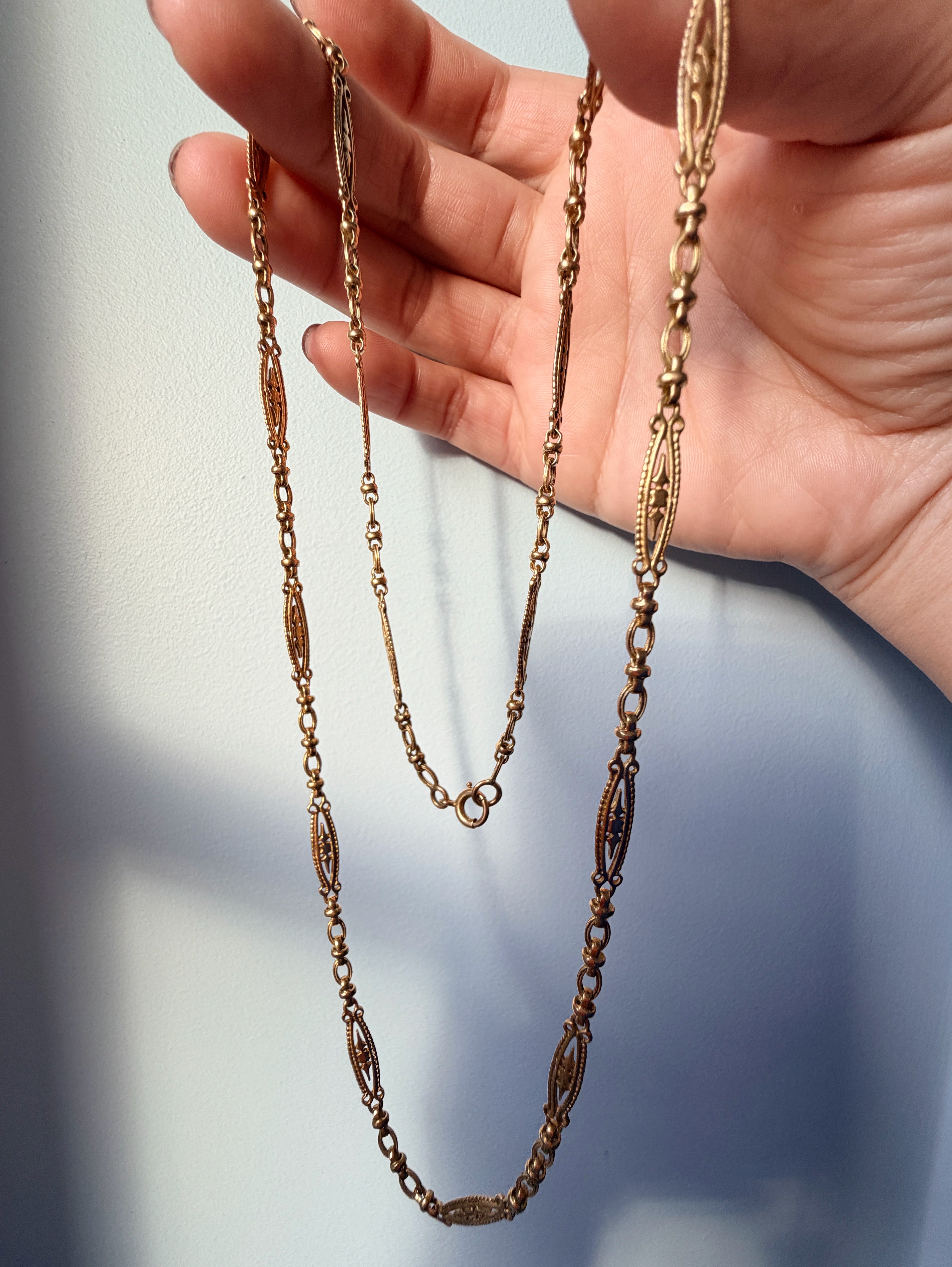 Victorian era 18K gold yellow gold link chain necklace