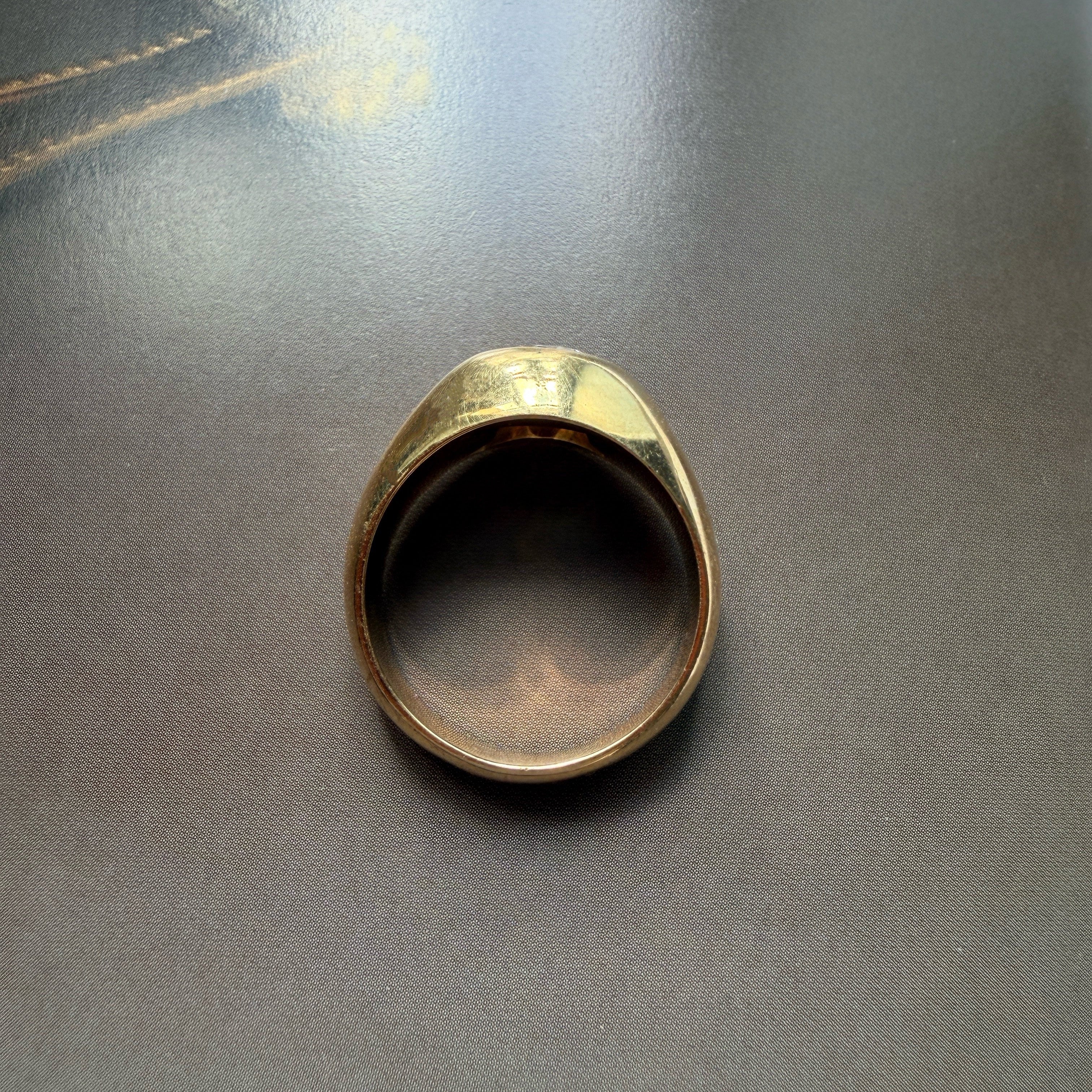 French vintage 18K yellow gold diamond gypsy ring