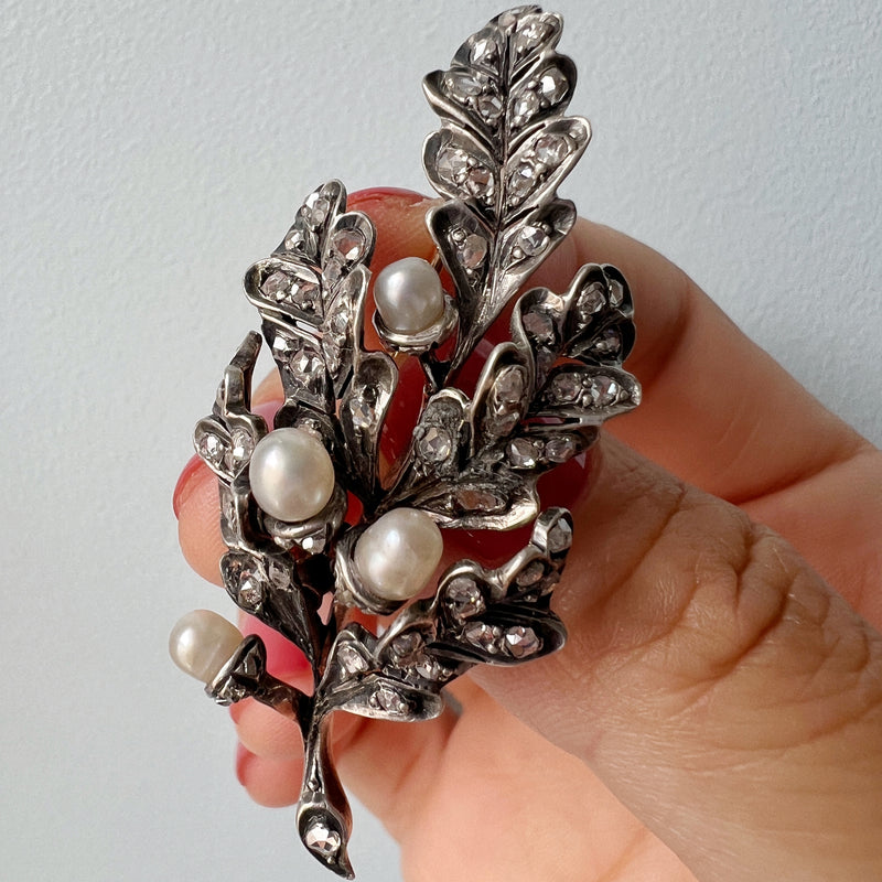 Victorian era acorn brooch