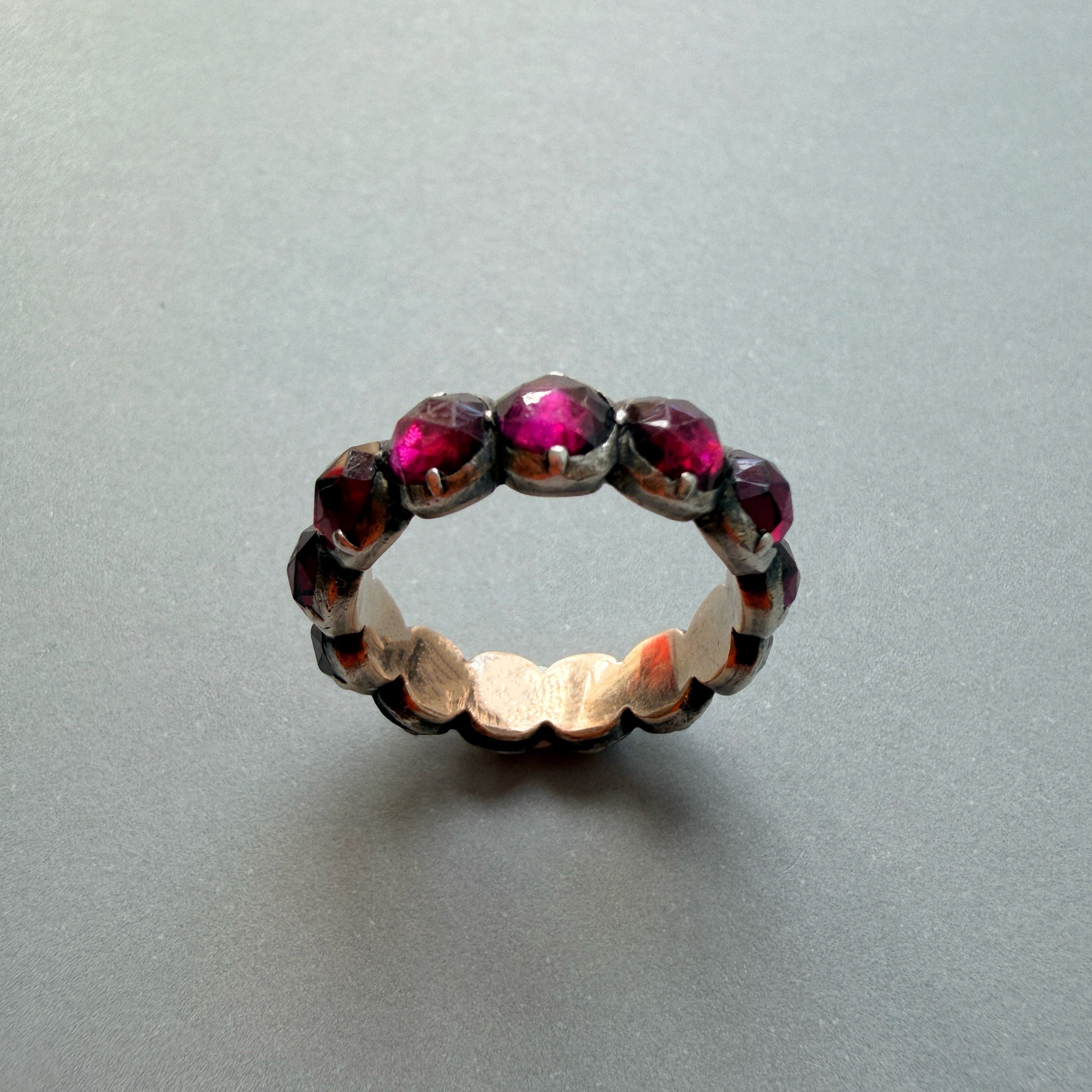 Georgian Era 14k gold Garnet Eternity Ring
