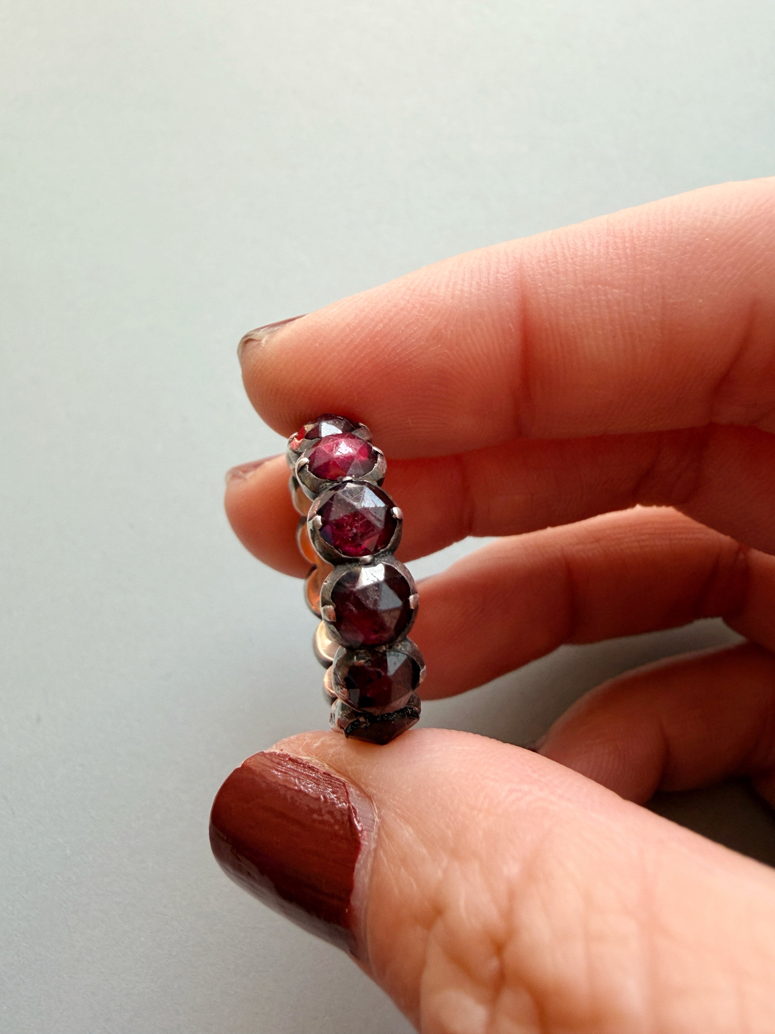 Georgian Era 14k gold Garnet Eternity Ring