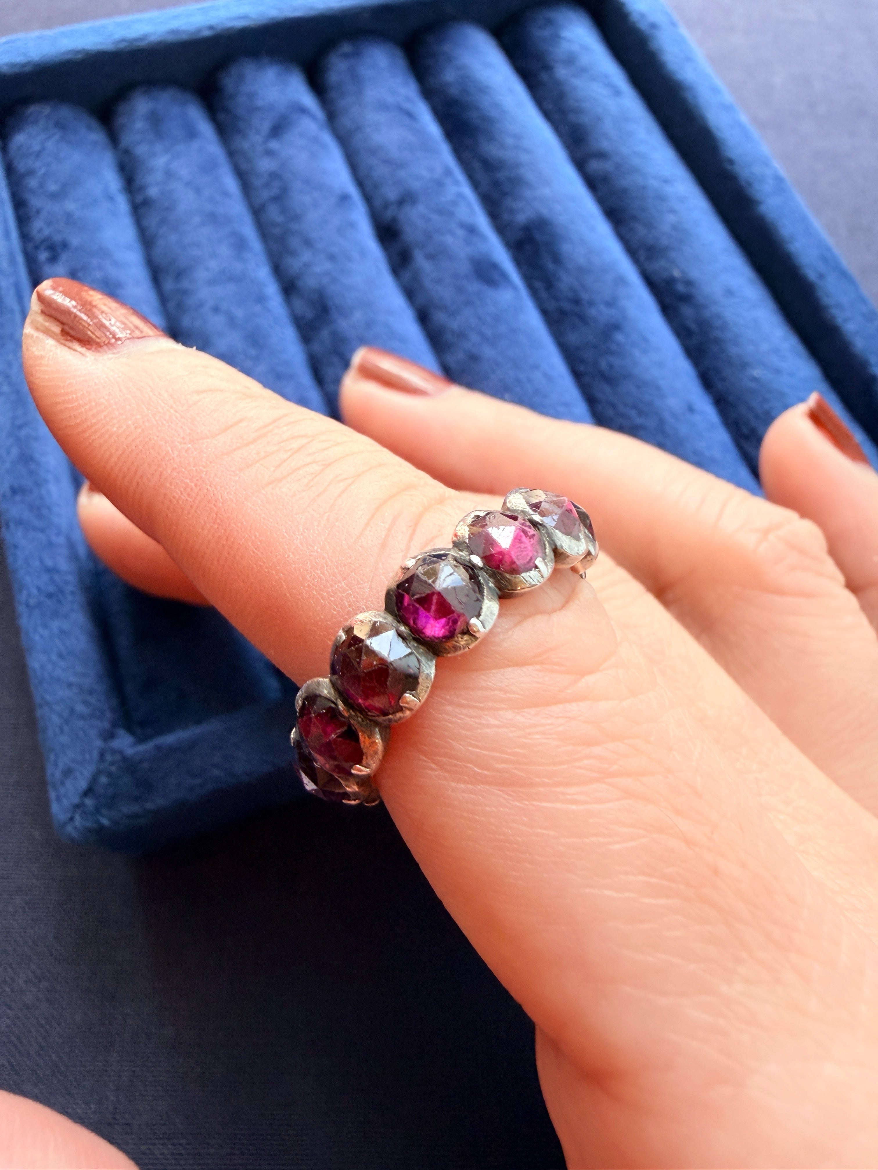 Georgian Era 14k gold Garnet Eternity Ring