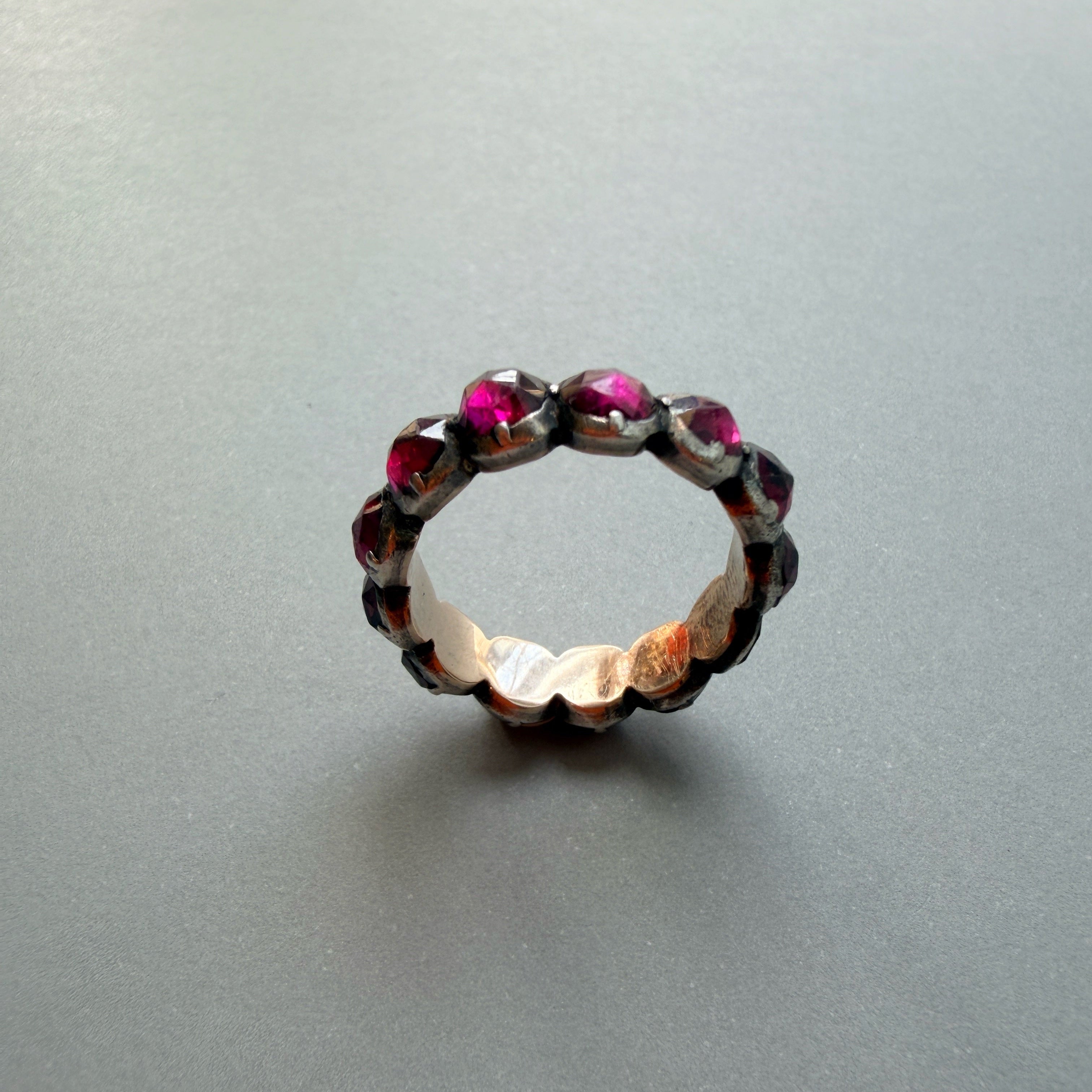 Georgian Era 14k gold Garnet Eternity Ring