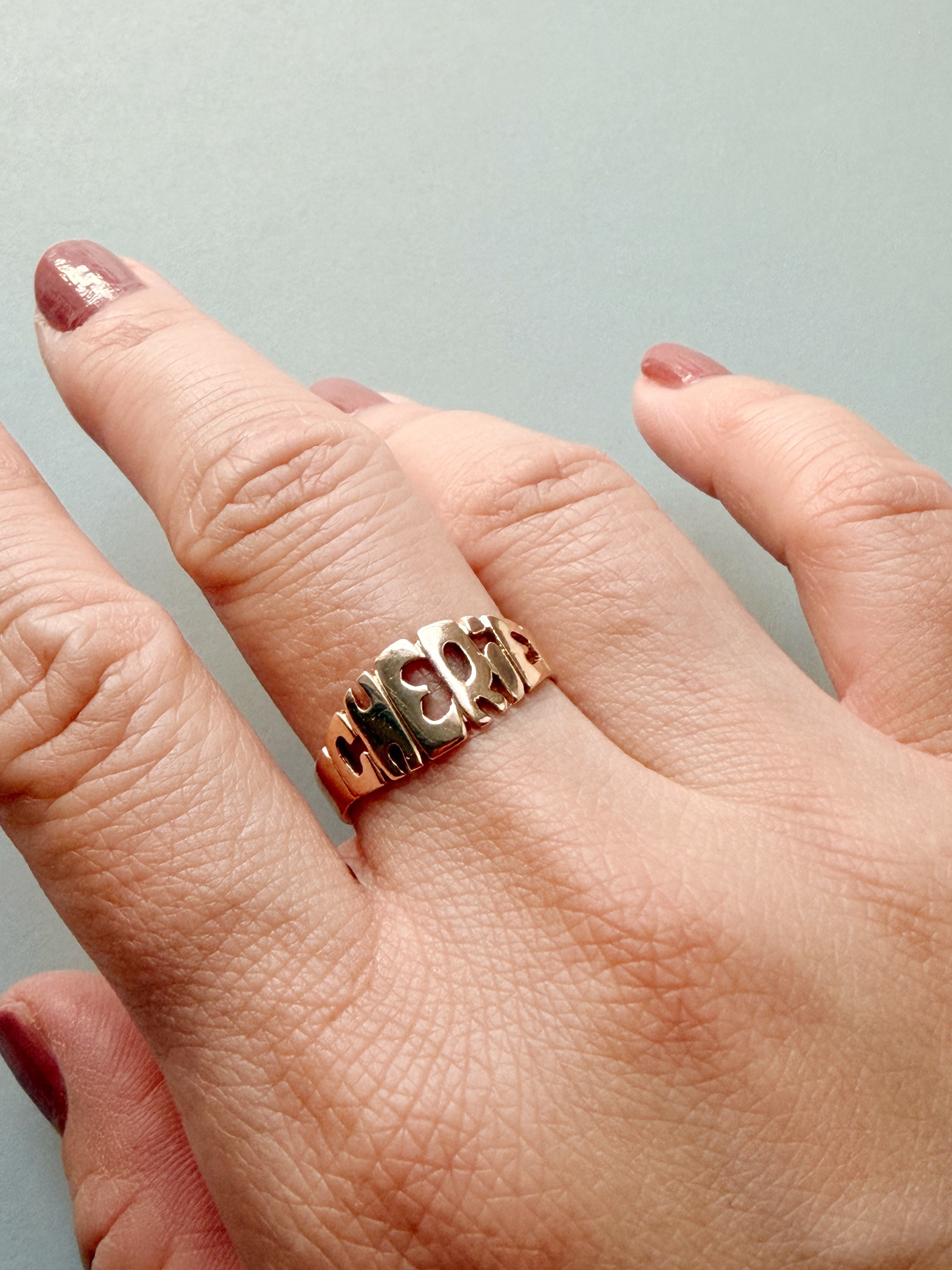 French vintage 18K gold “Darling” or “sweetheart” ring