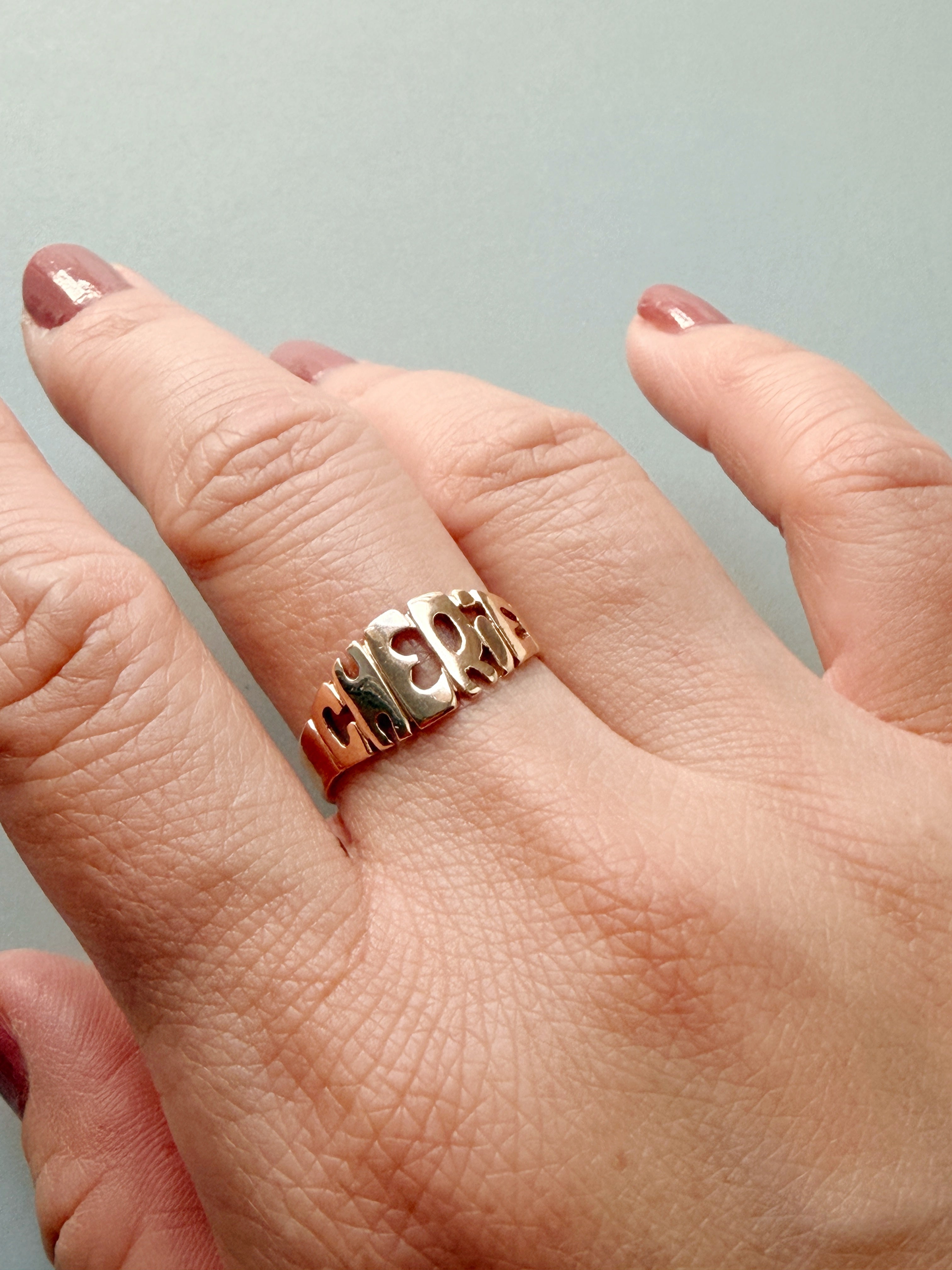 French vintage 18K gold “Darling” or “sweetheart” ring