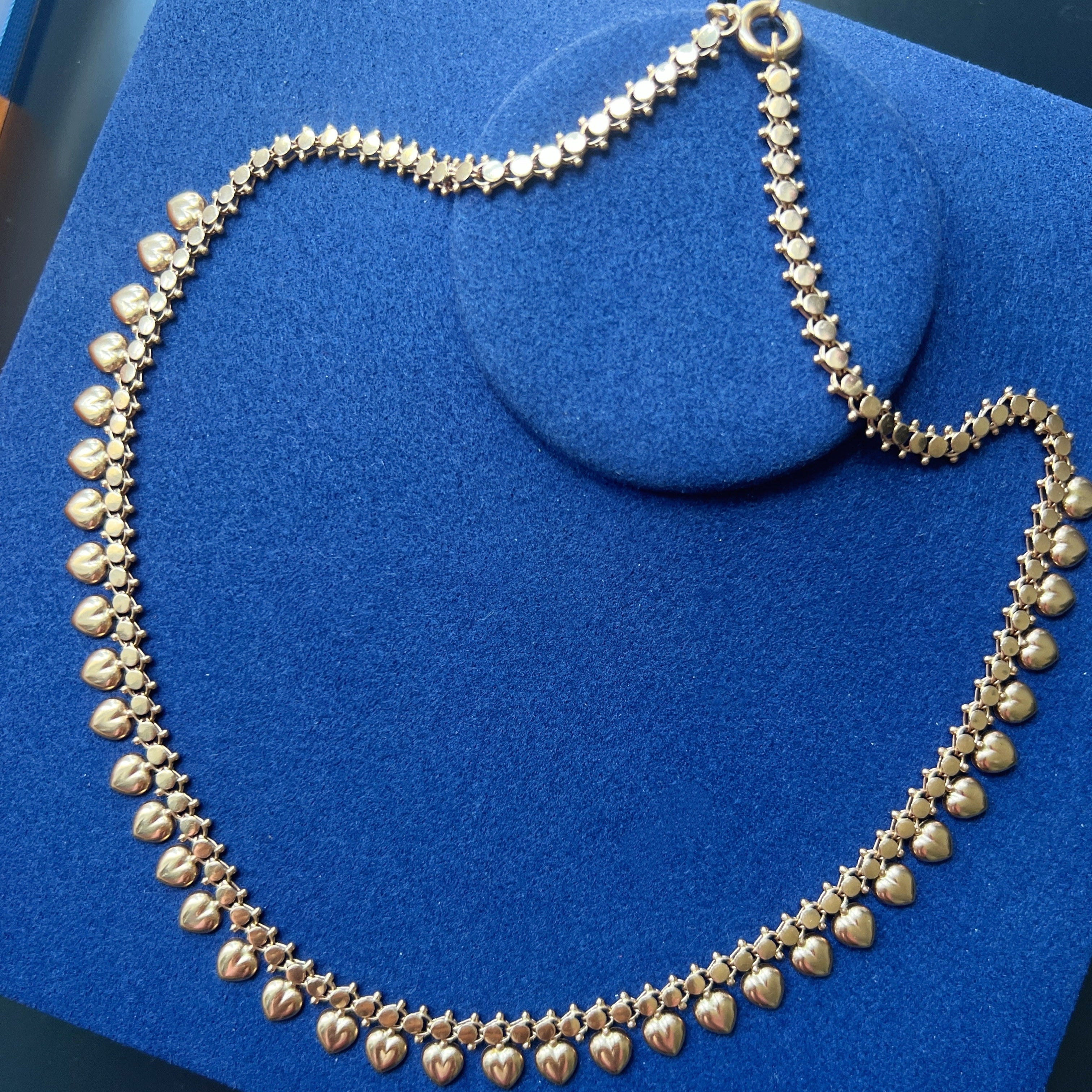 French vintage 18K Gold Heart Necklace