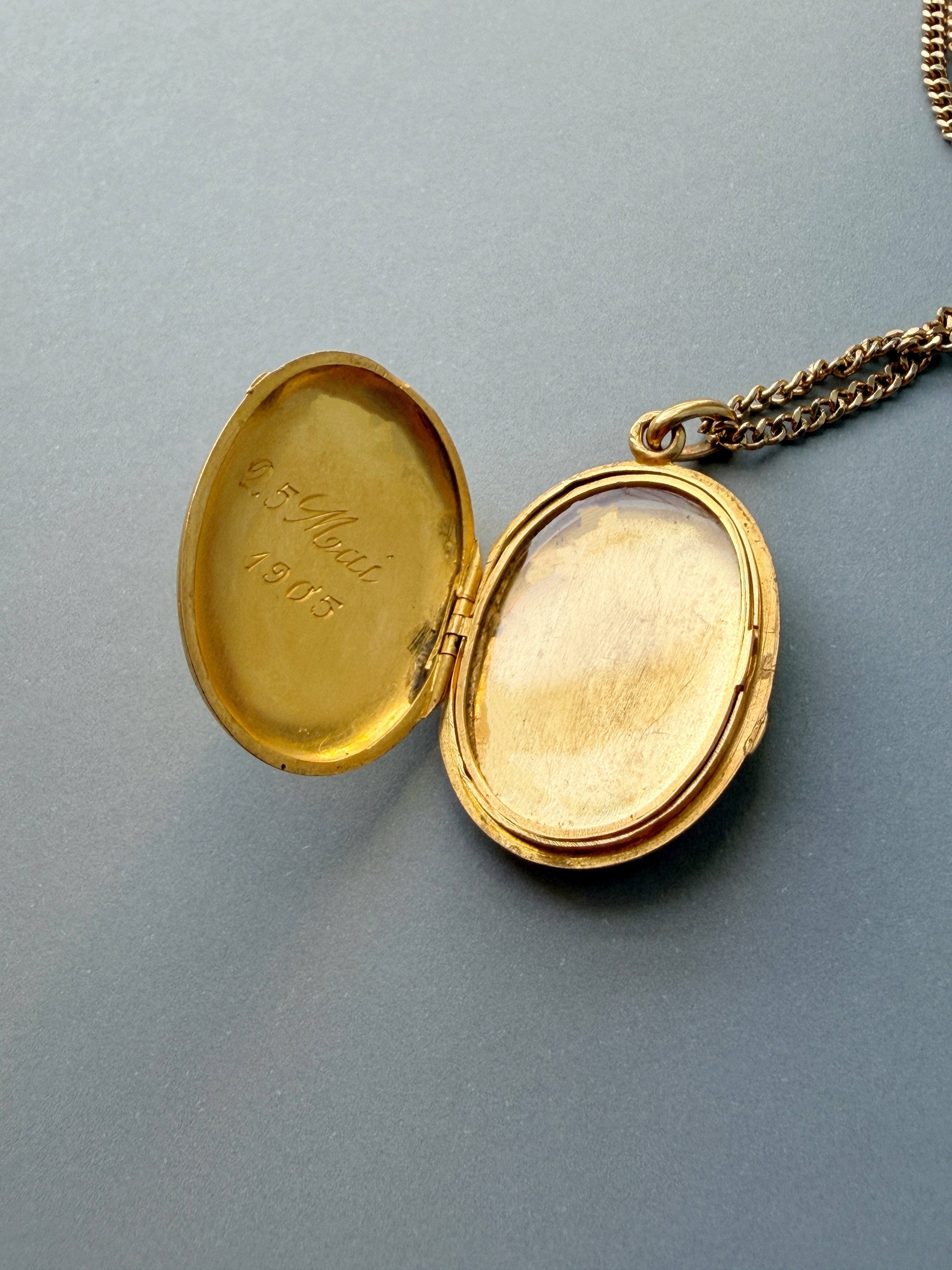 Art Nouveau era 18K Gold “E” and “J” Locket Pendant