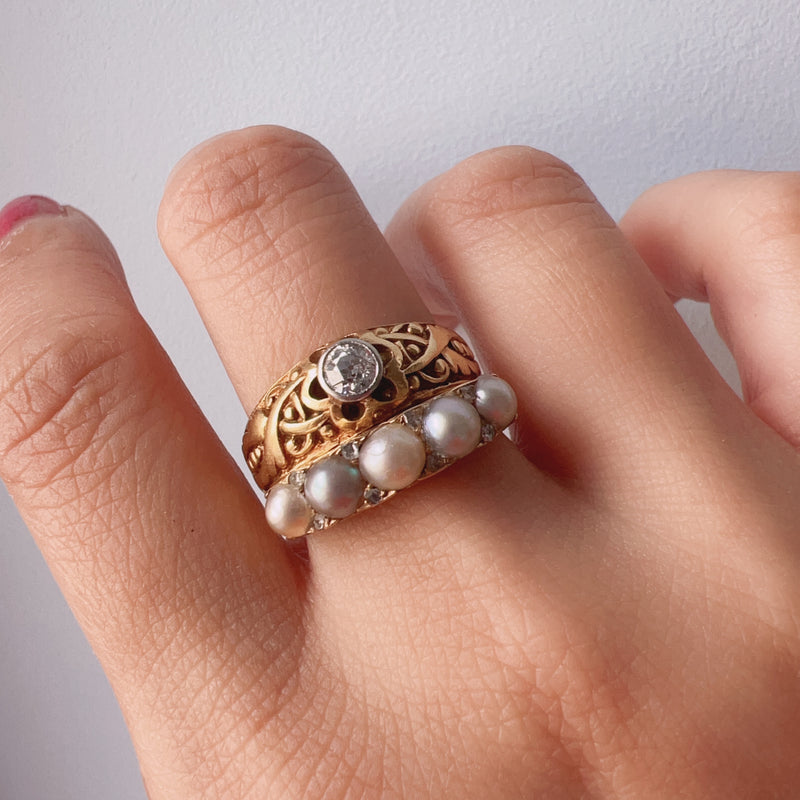 stackable pearl band ring