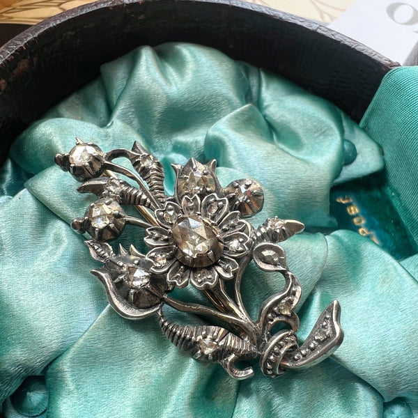 Diamond flower brooch gift